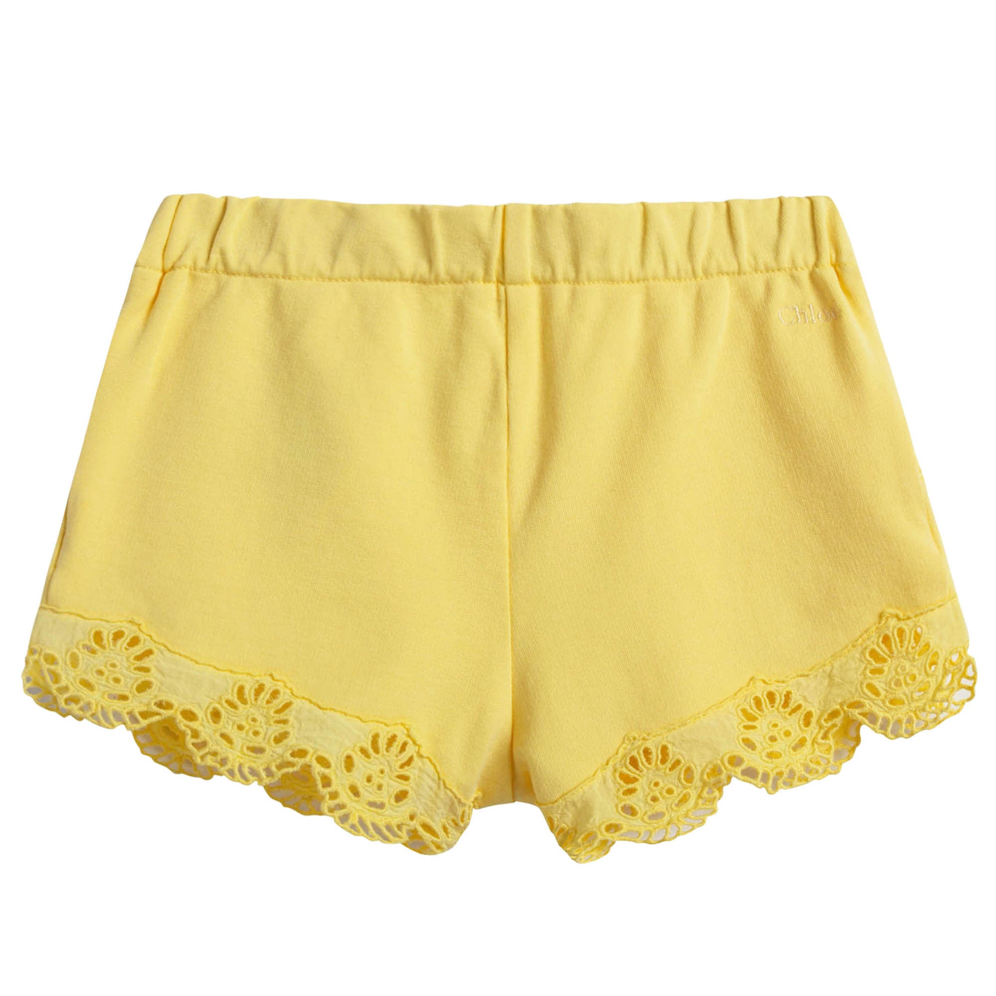Baby Girls Yellow Cotton Shorts