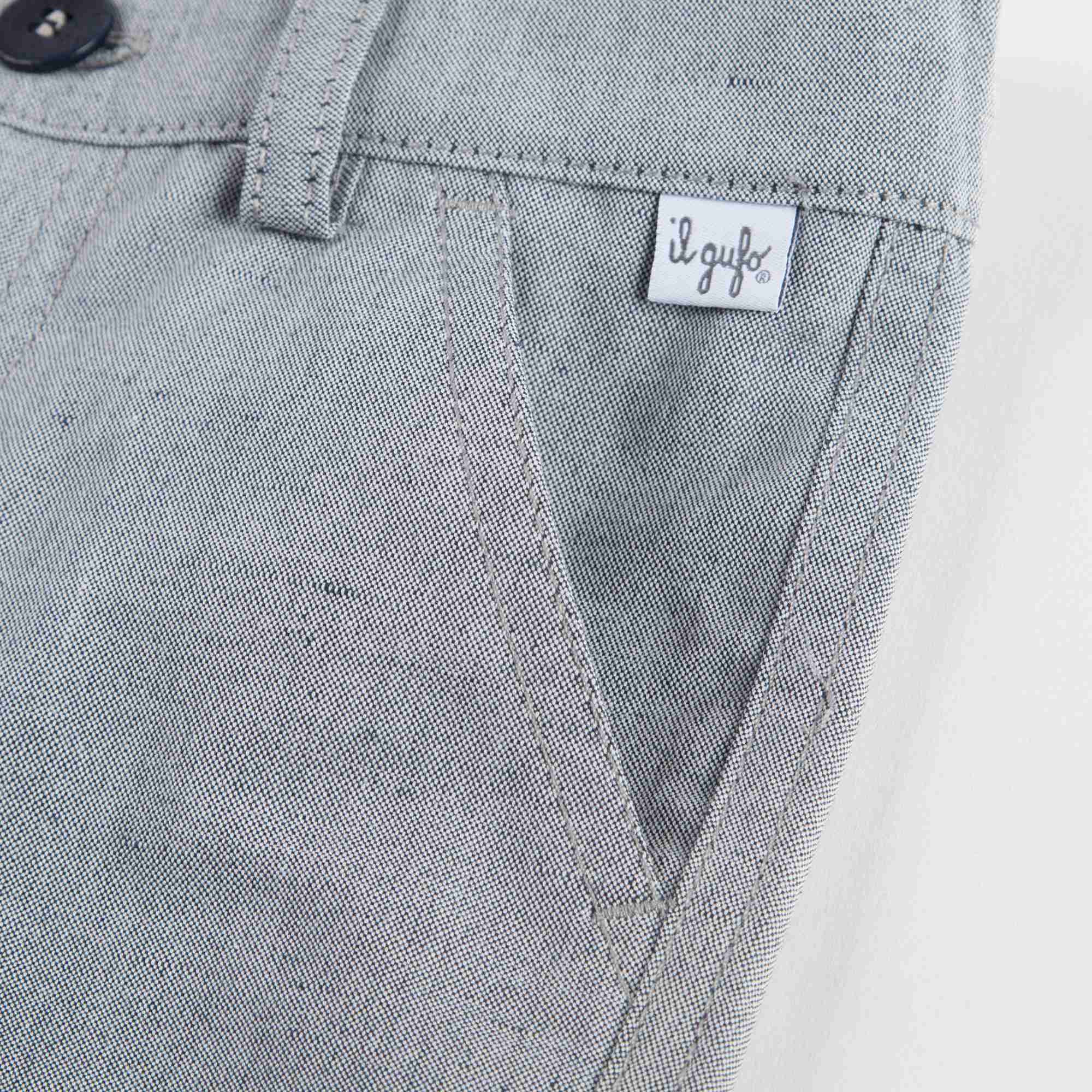 Boys Grey Shorts with Stripes At The Bottom