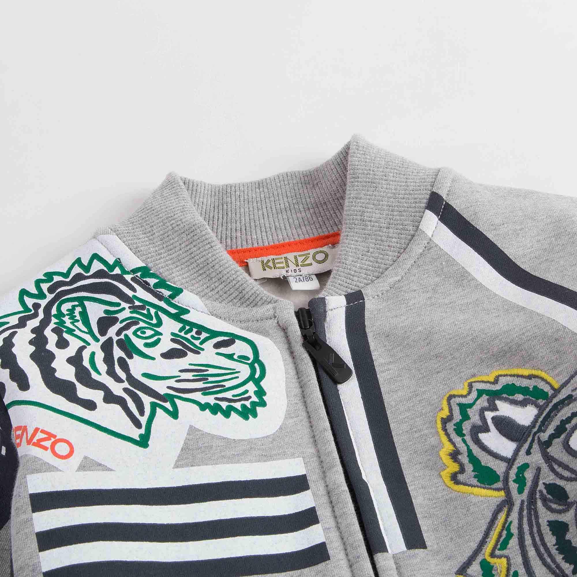 Boys Marl Grey Allover Embroidered Trims Cardigan - CÉMAROSE | Children's Fashion Store - 2