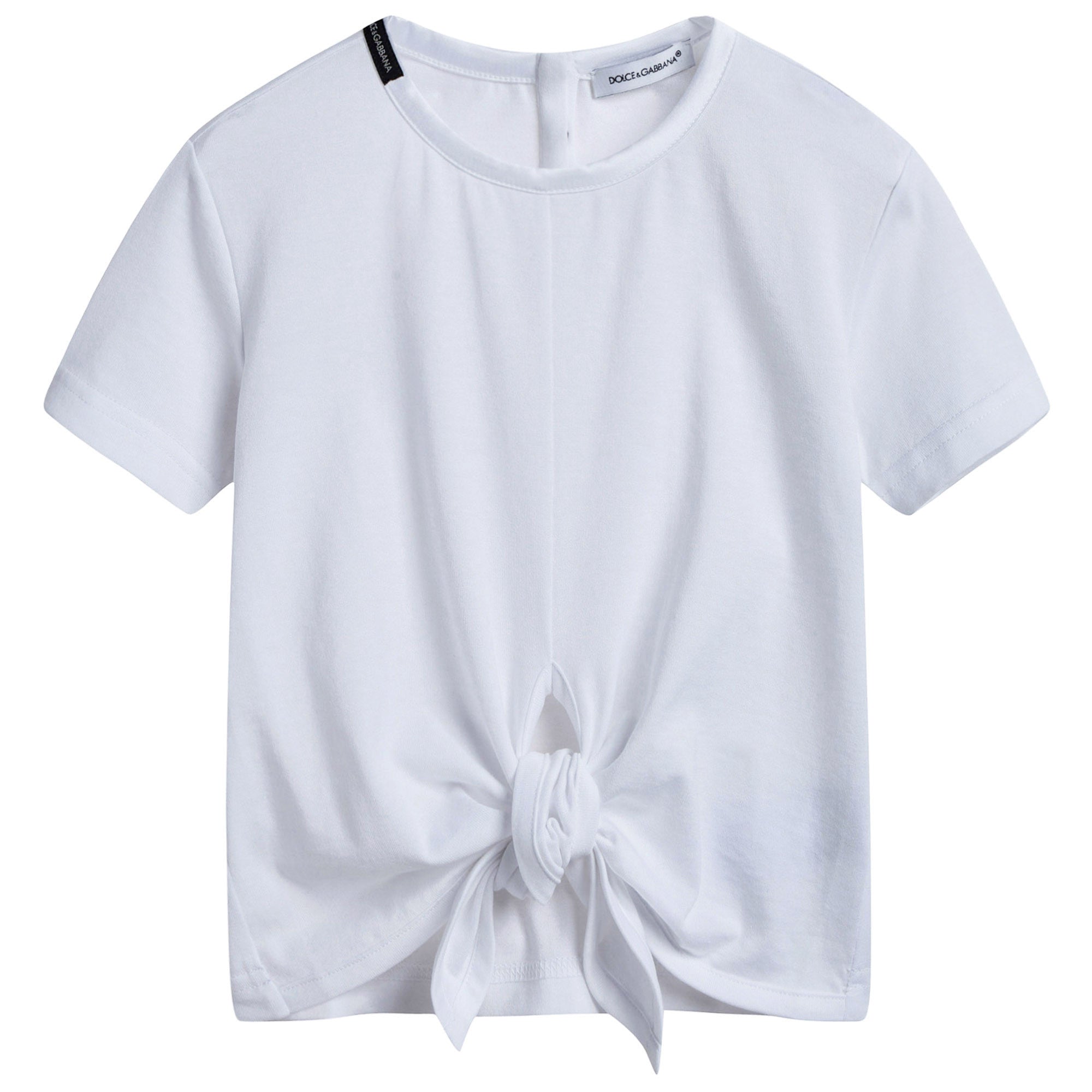 Girls Ivory Hem Lace Cotton T-Shirt