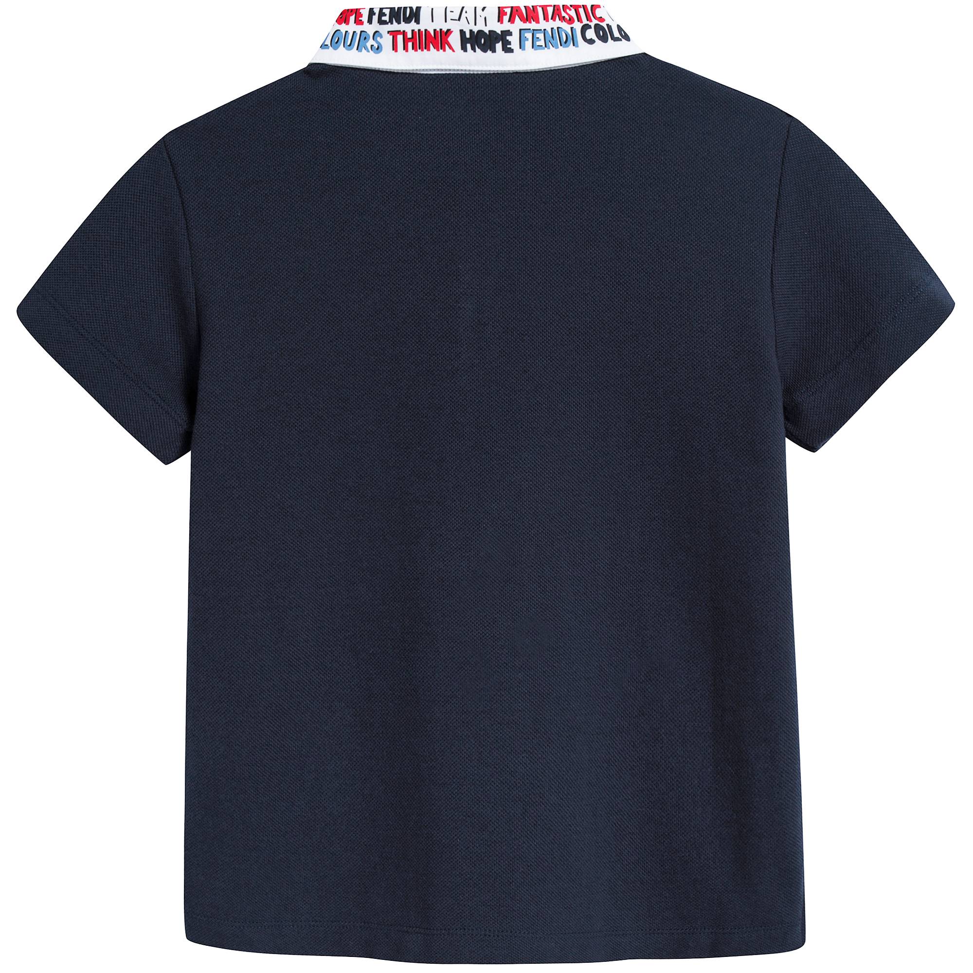 Boys Blue Cotton Polo Shirt