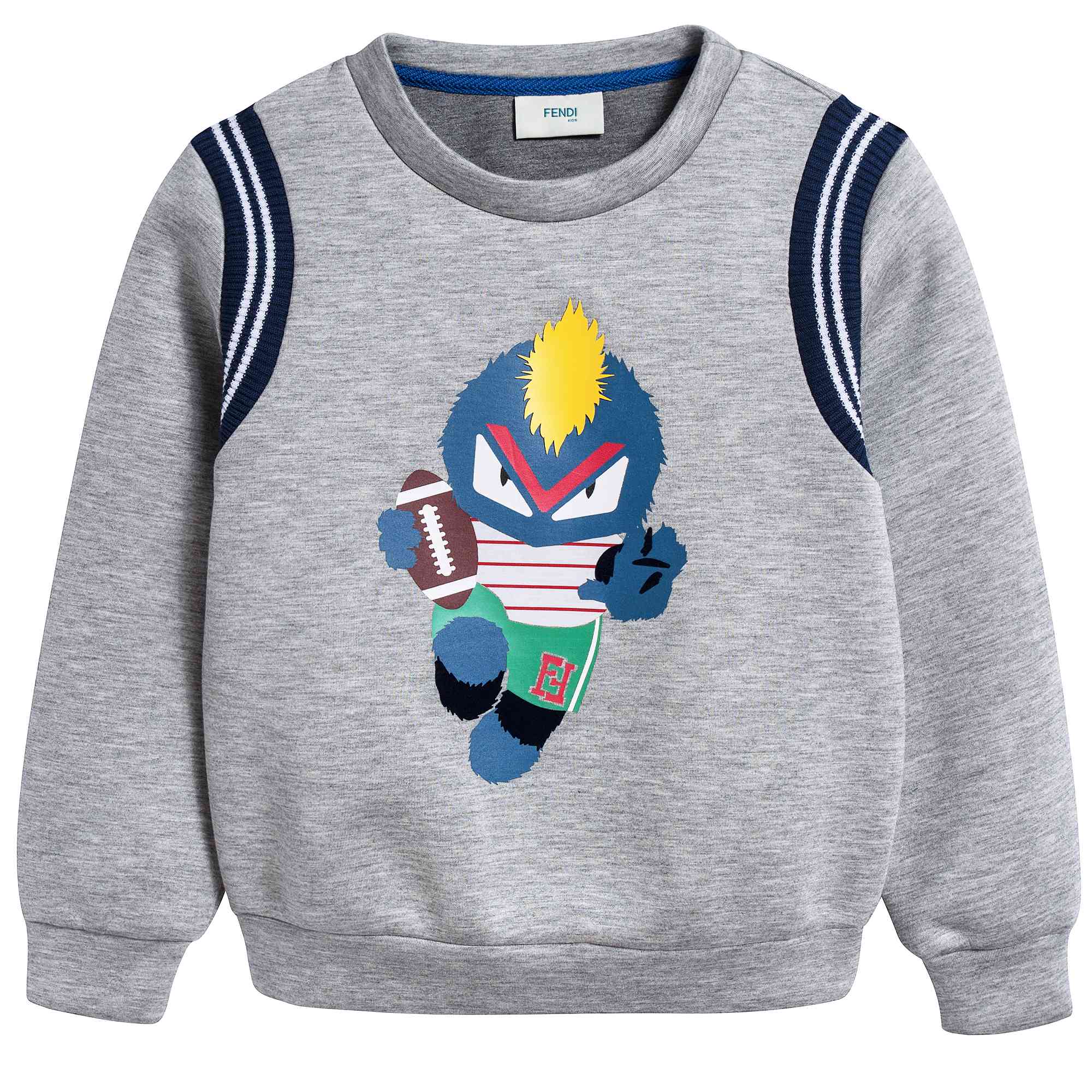 Boys Grey Printed Cotton Sweatshirt