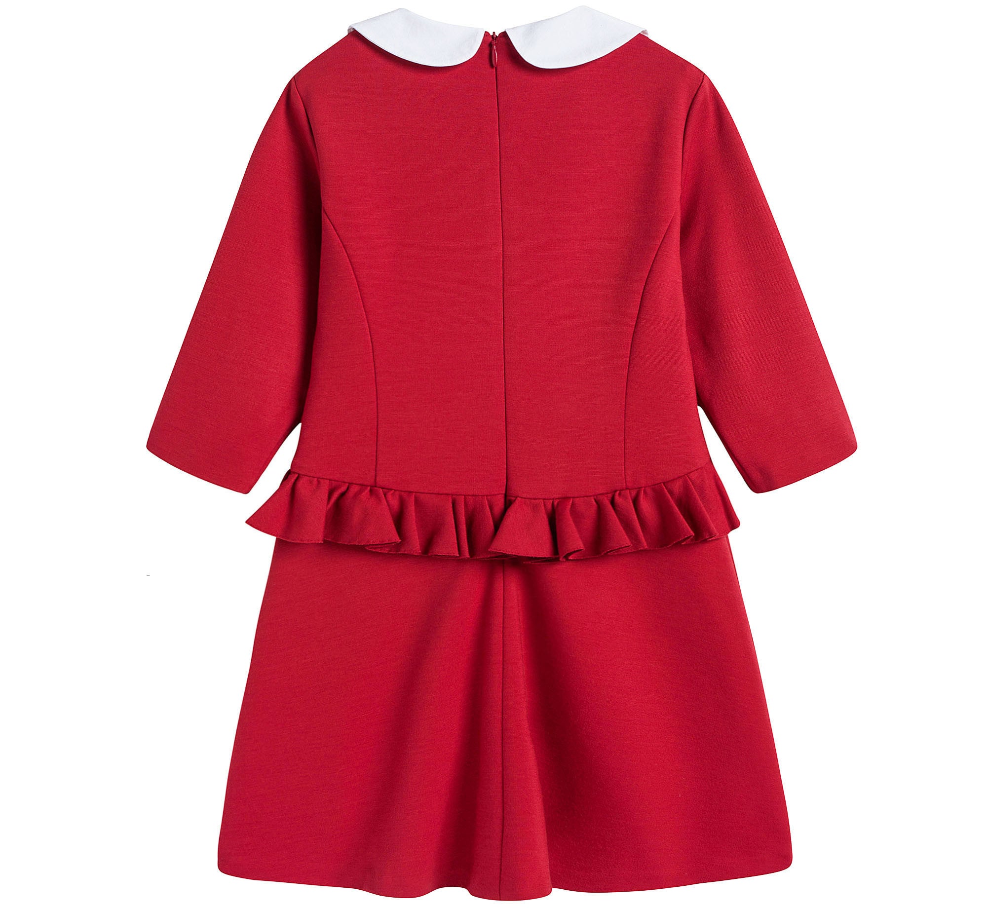 Girl Red Woven Ruffled Waisted Dress - CÉMAROSE | Children's Fashion Store - 2