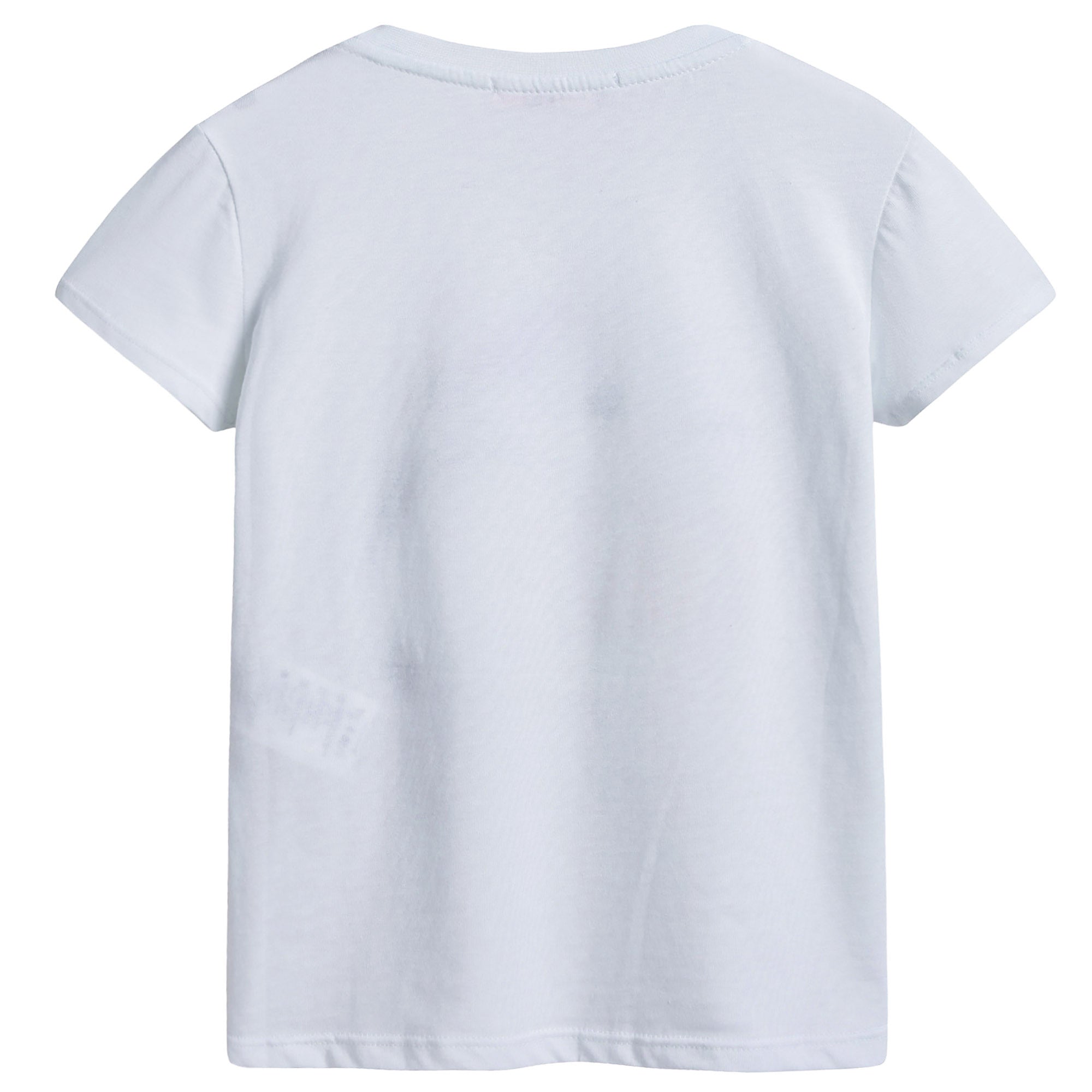 Girls White Cotton T-Shirt With Multicolor Chick Print