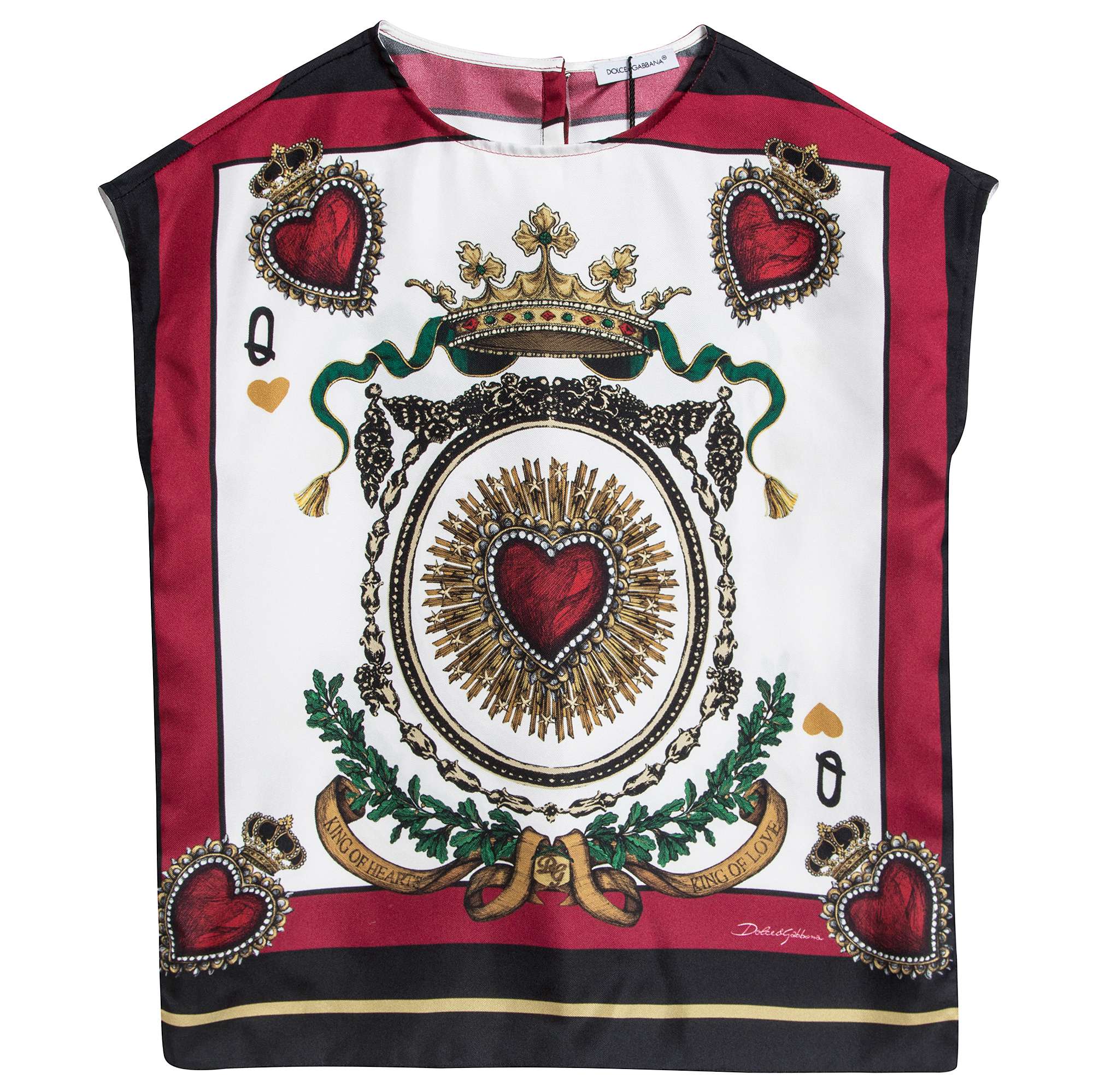 Girls Black Poker Printed Silk Cloak