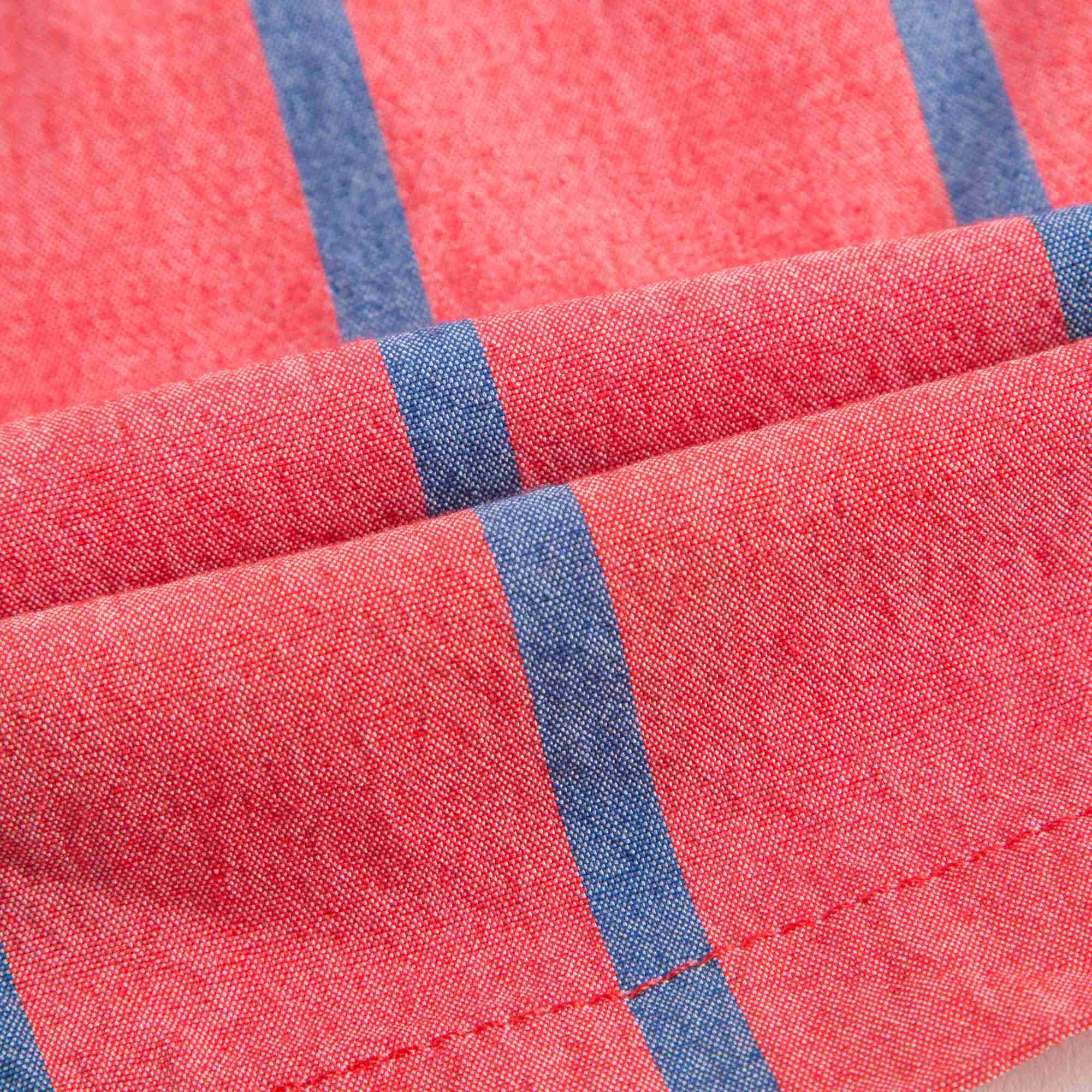 Boys Blue & Red Striped Cotton Shorts