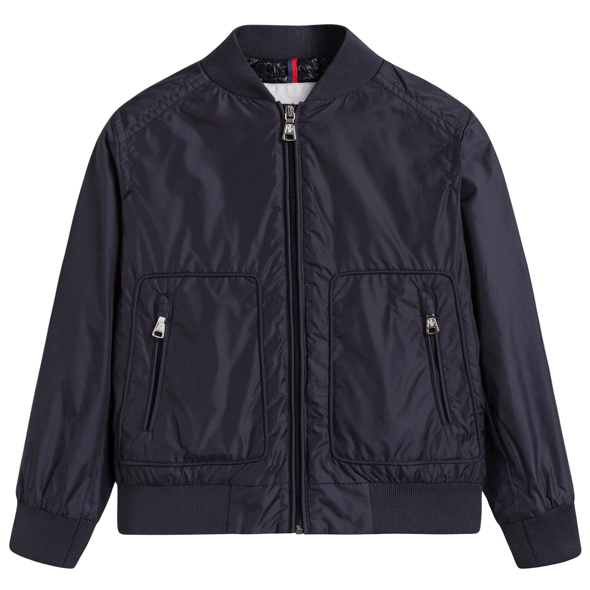 Boys Navy Blue Ribbed Cuffs 'Ferdinand' Jacket With Black Zipper