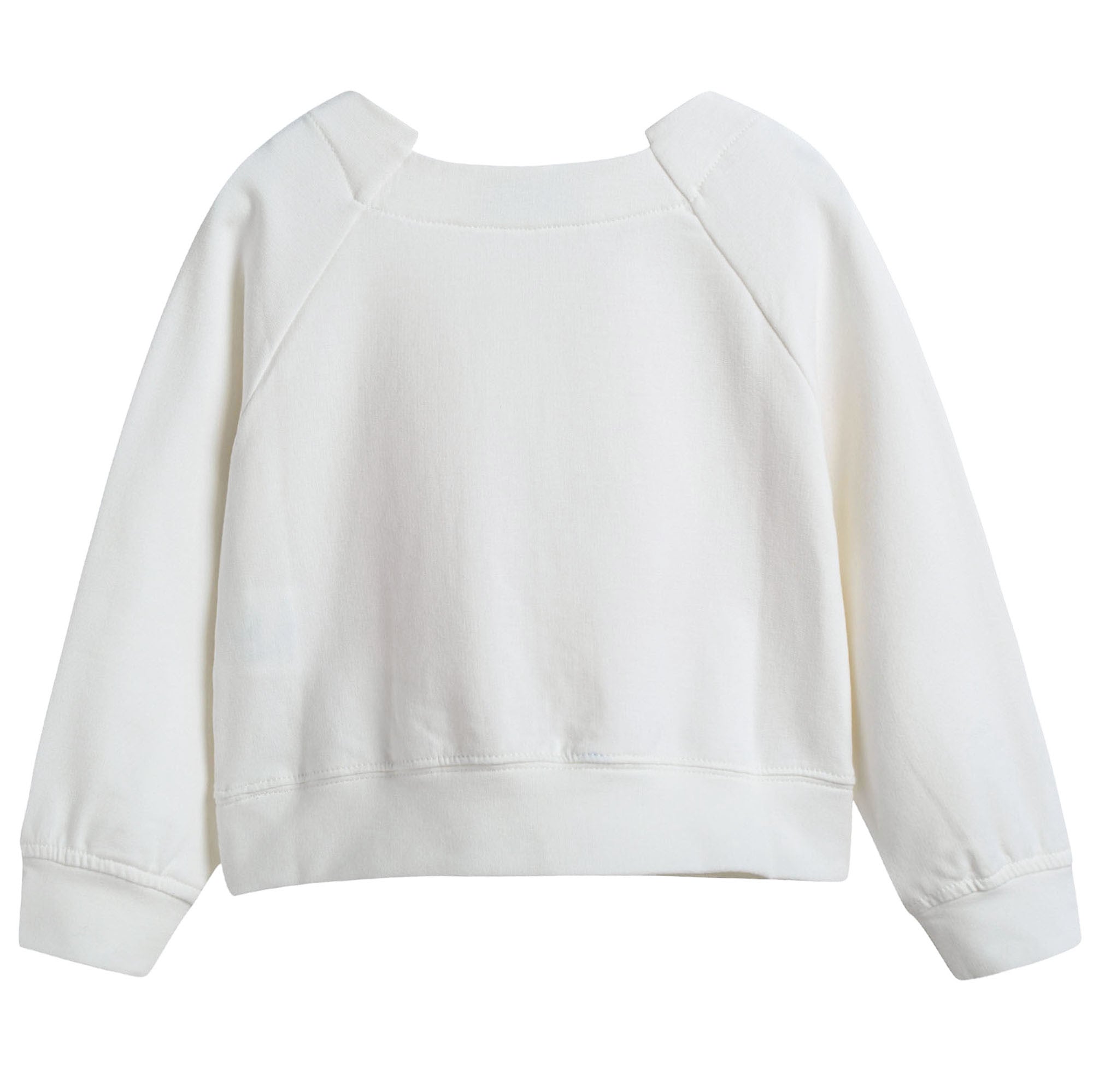 Girls White Cotton Sweatshirt With Orange Medusa Logo