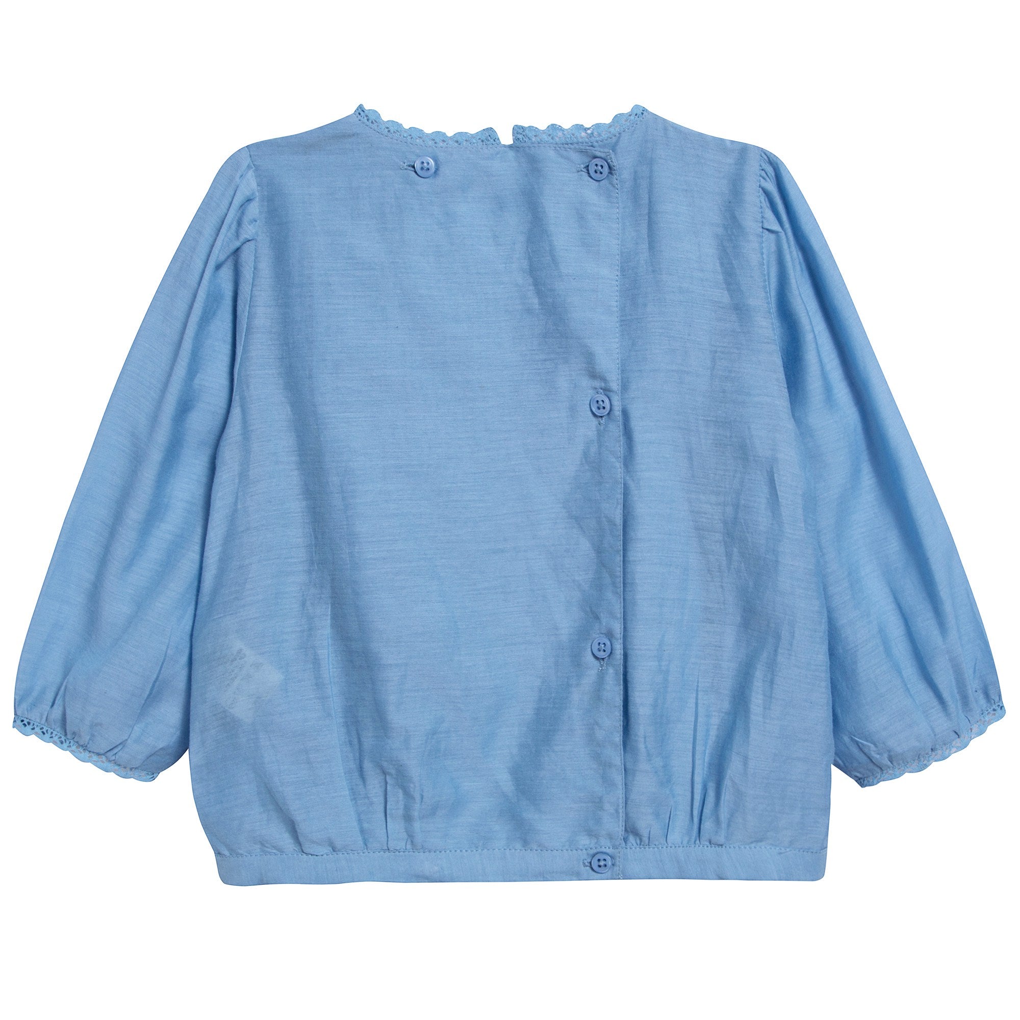 Baby Azure Blue Cotton Woven Blouse