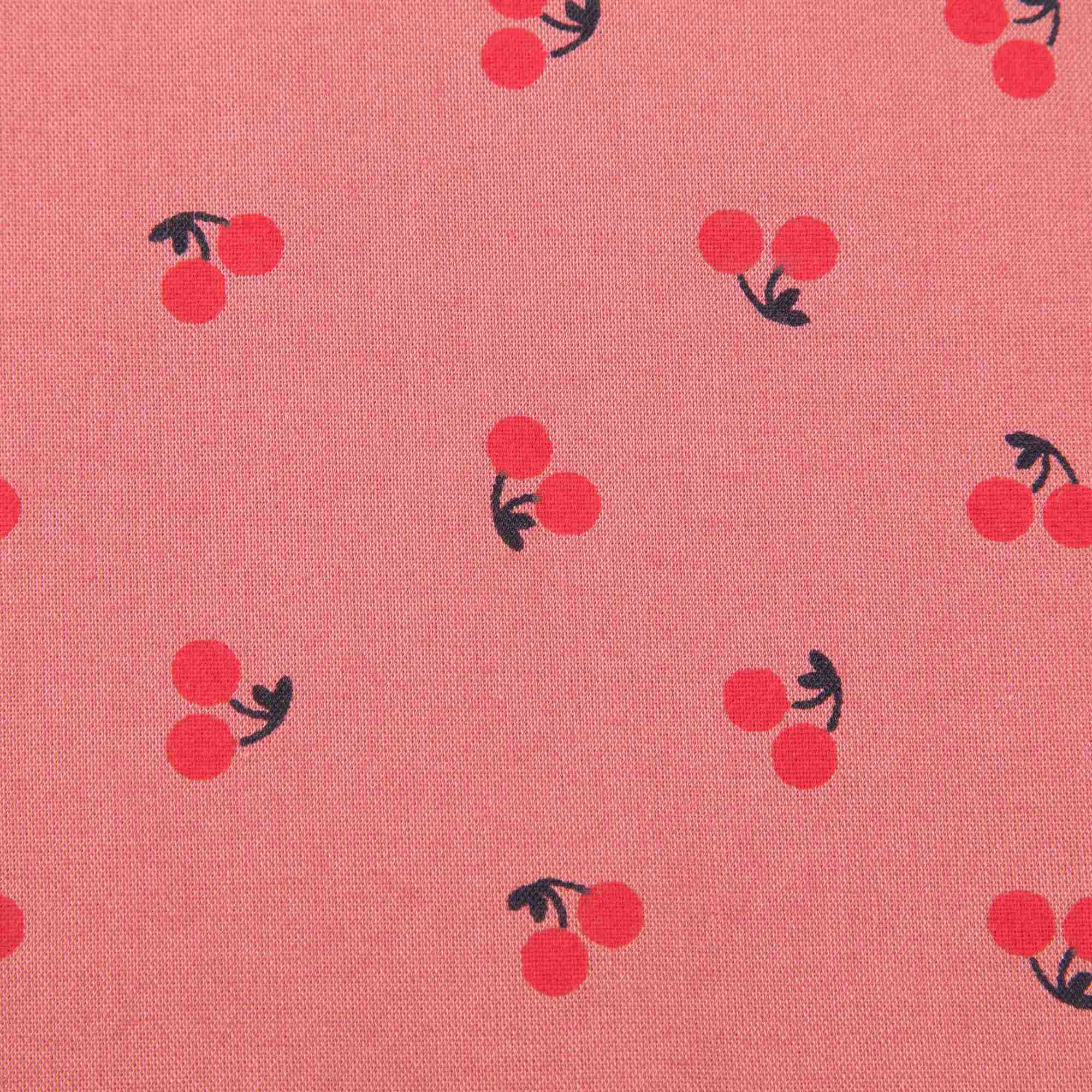 Girls Rose Pink Cherry Blouse With Collar
