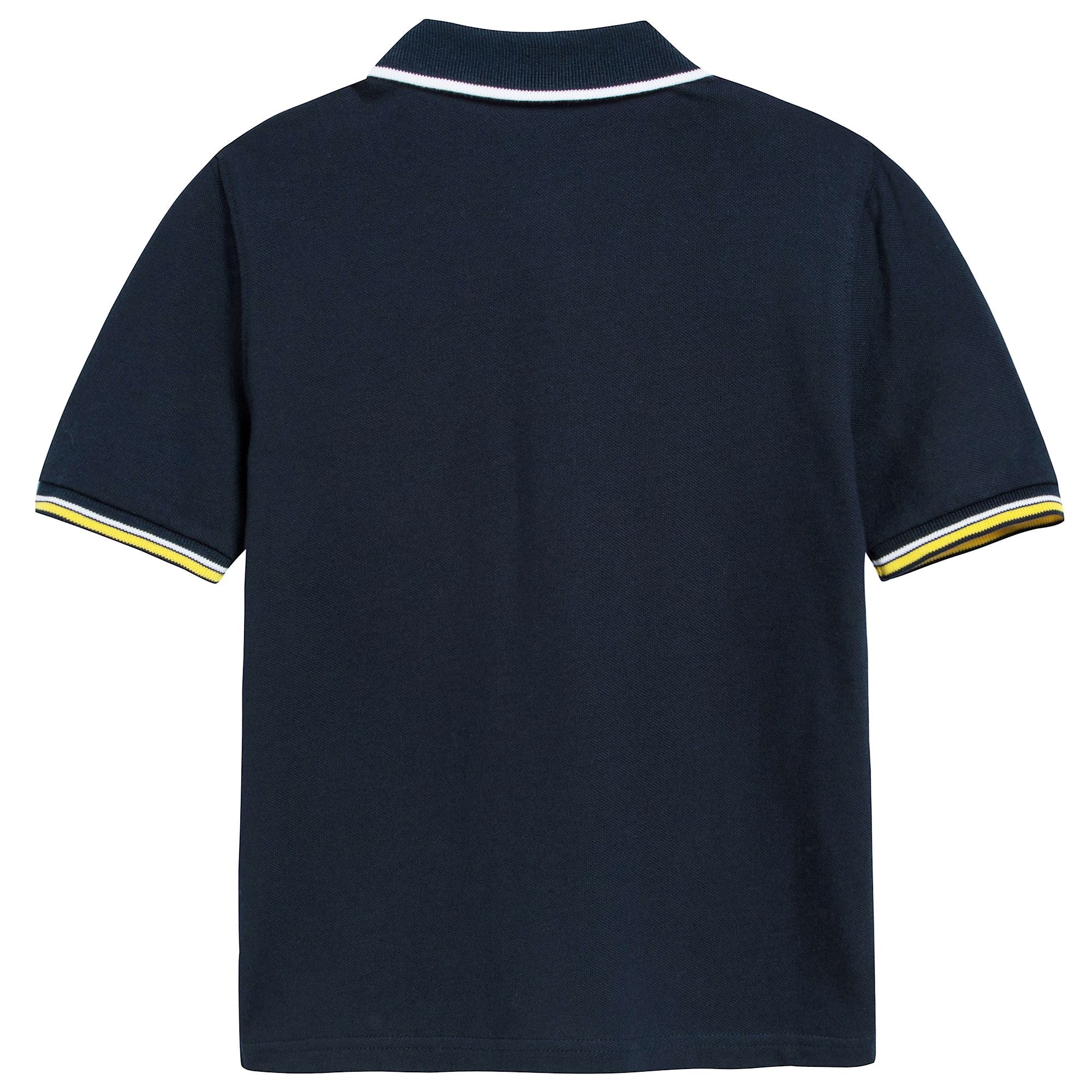 Boys Black Cotton Polo Shirt