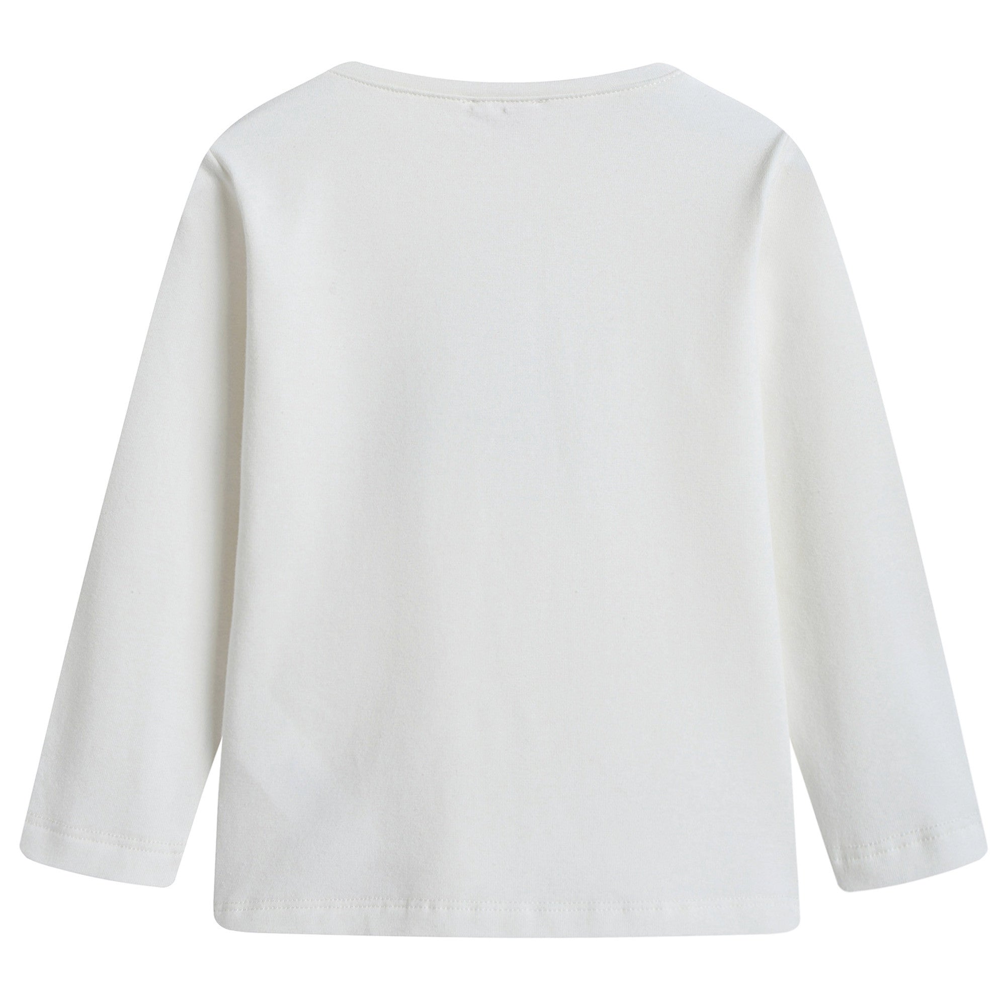 Girls Ivory Cotton T-shirt with Yellow Bow