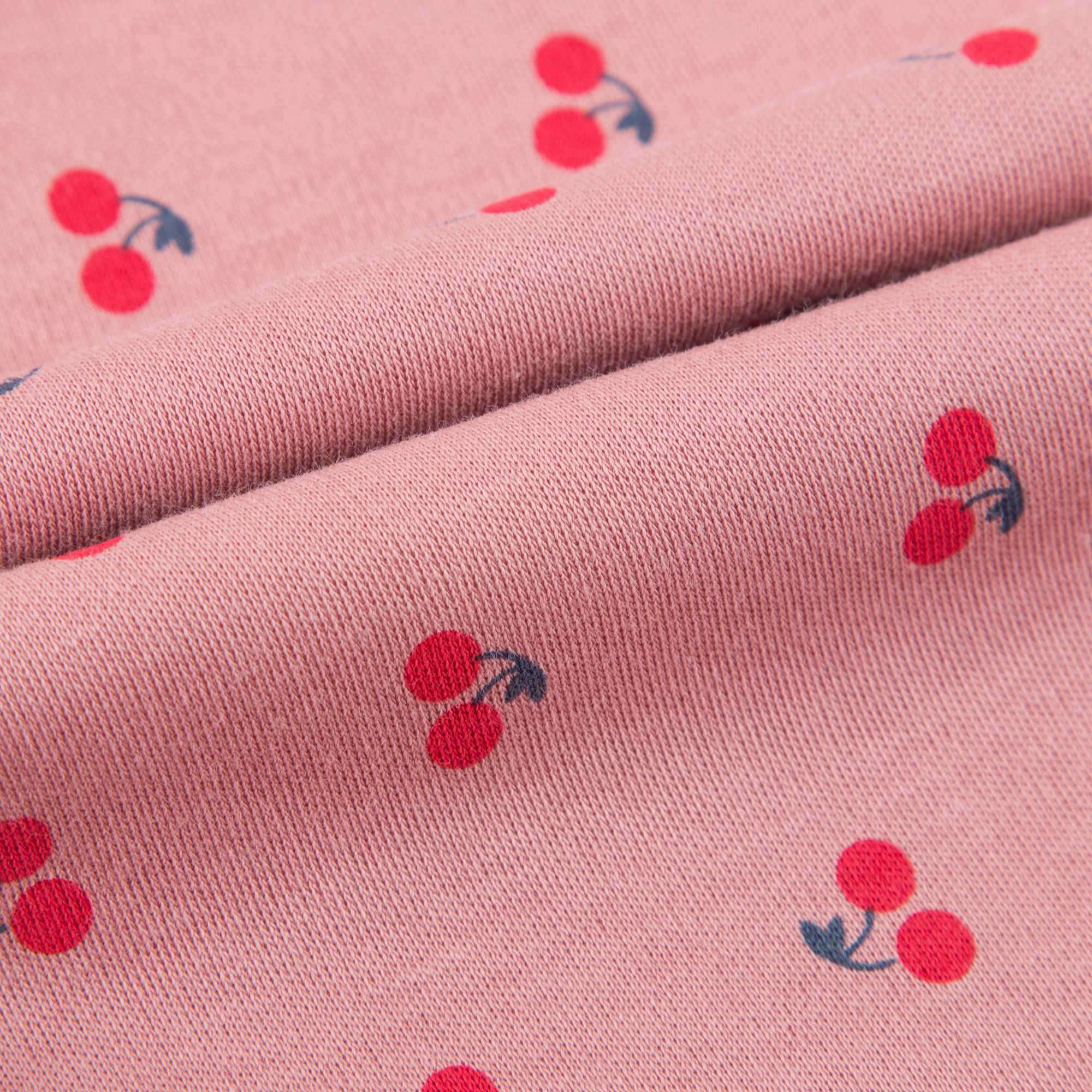 Baby Girls Pink Cherry Cotton Leggings