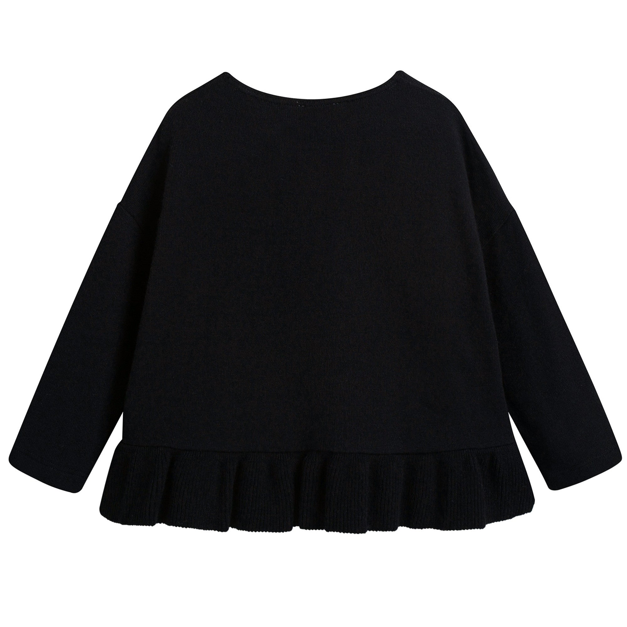 Girls Black T-shirt With Ruffle