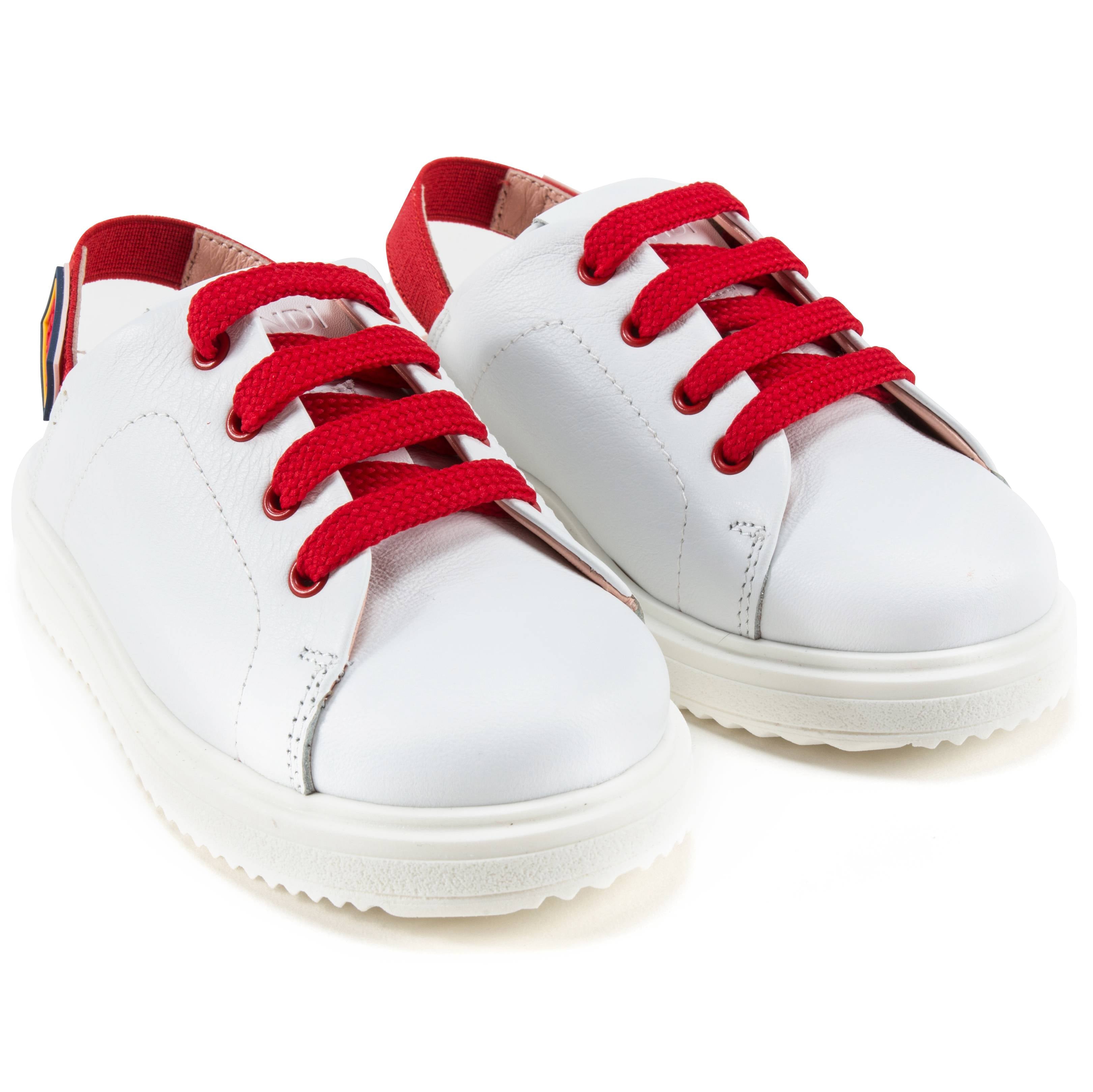 Girls White Leather Sandal Sneakers