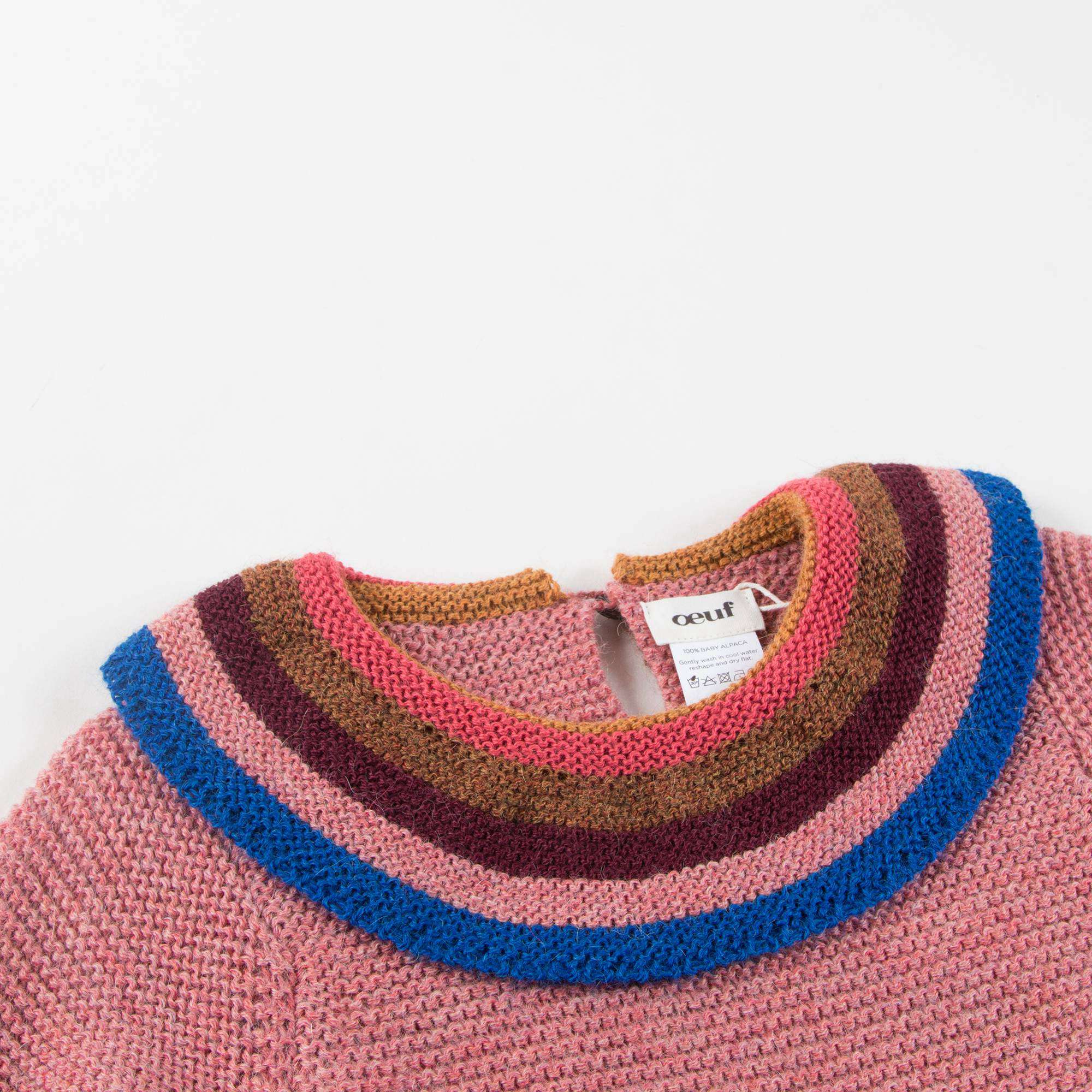Girls Rose Pink Rainbow Alpaca Wool Dress