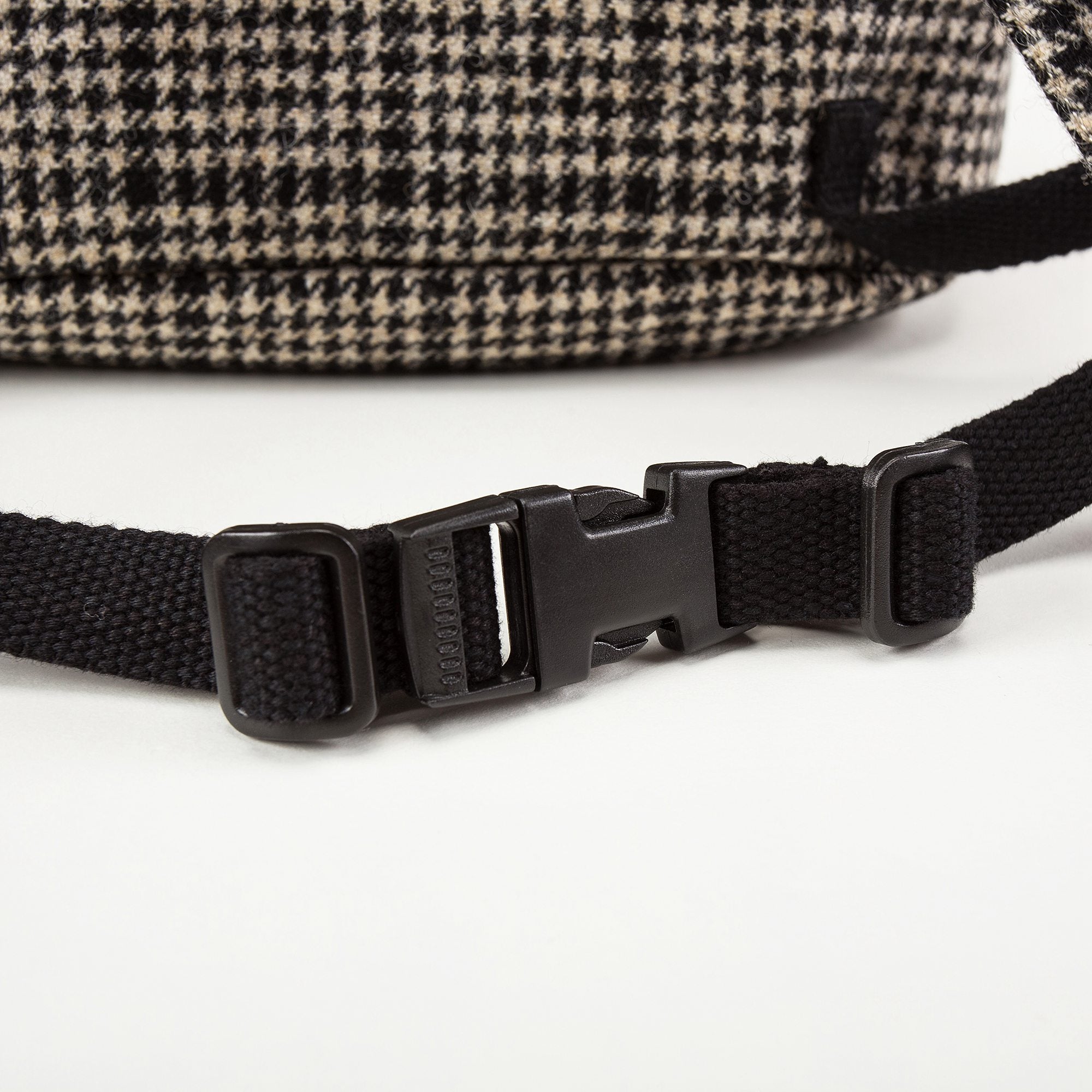 Black Check Wool Backpack
