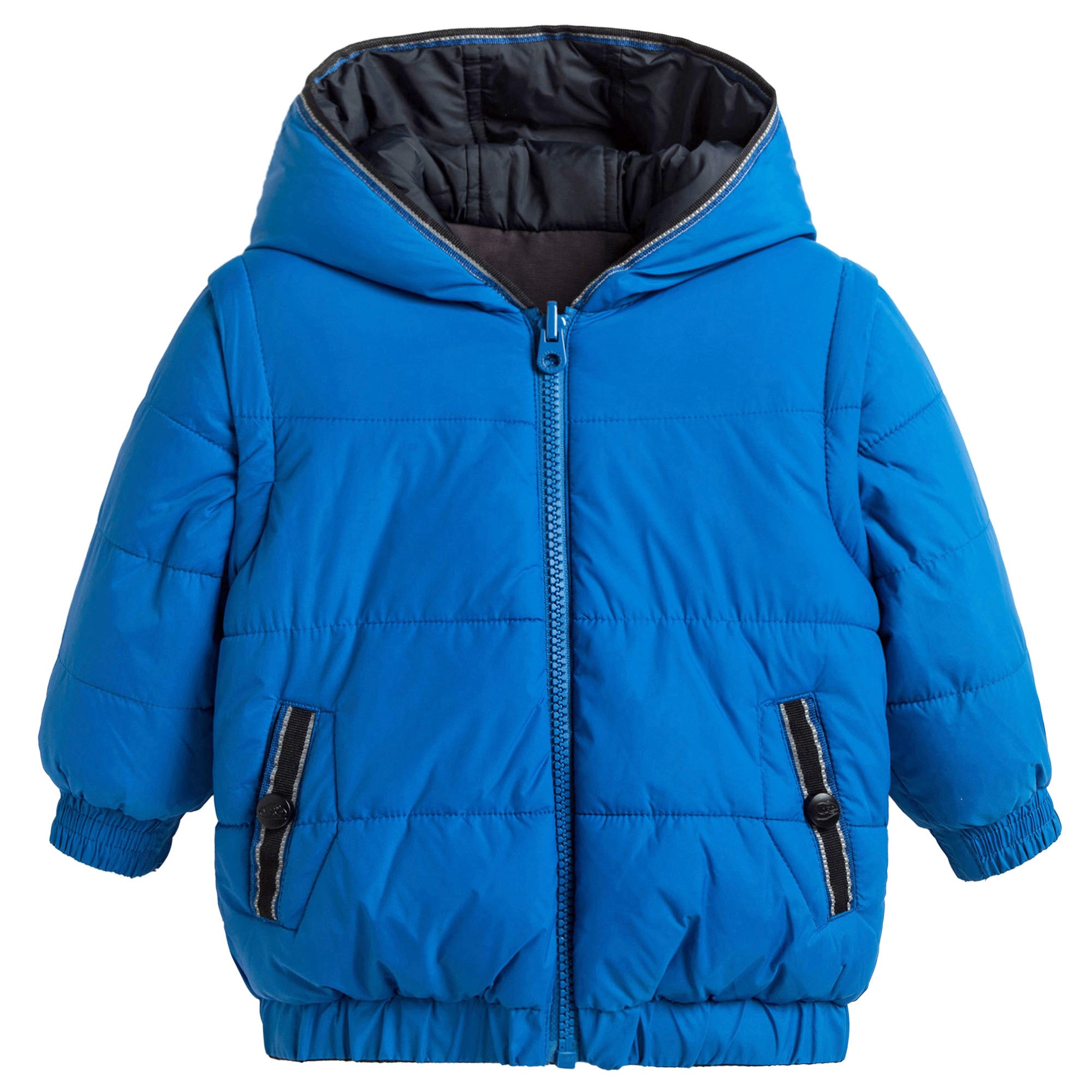 Baby Boys Black & Blue Reversible Cotton Jacket