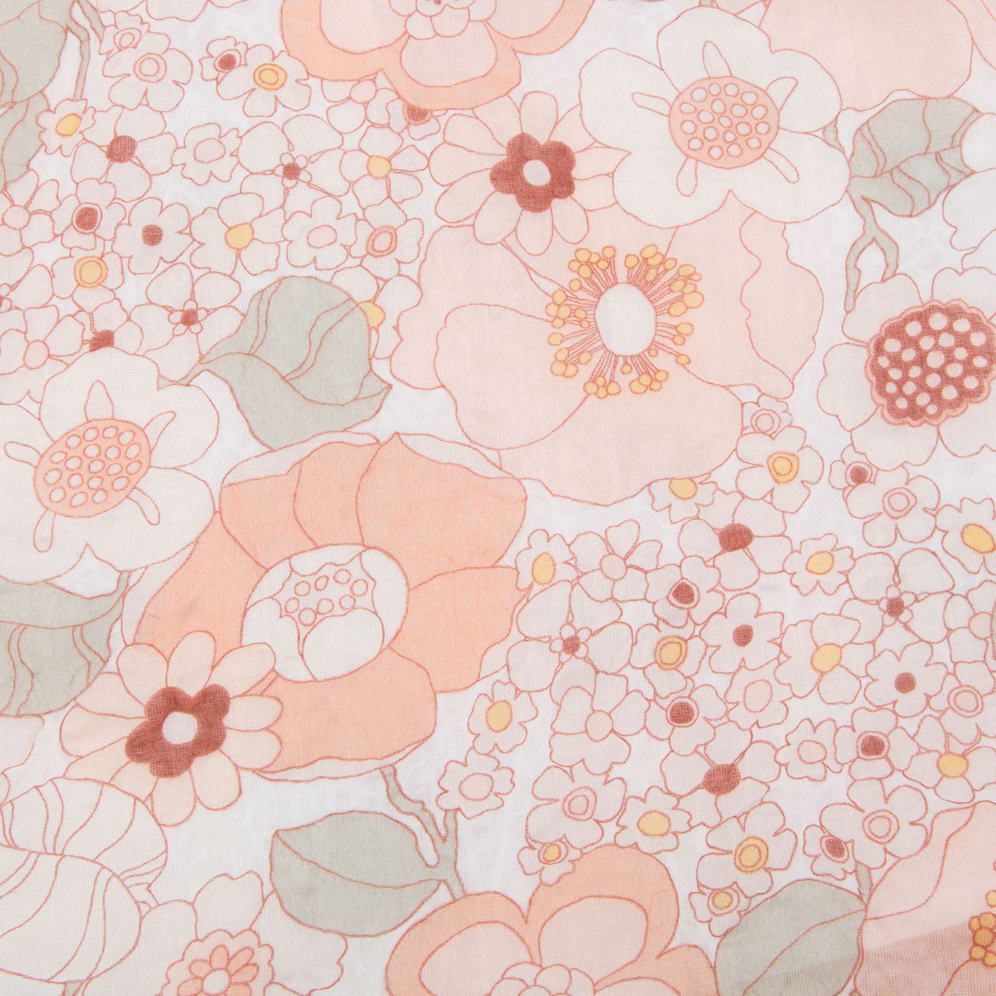 Baby Girls Rose Kaki Floral Cotton Dress