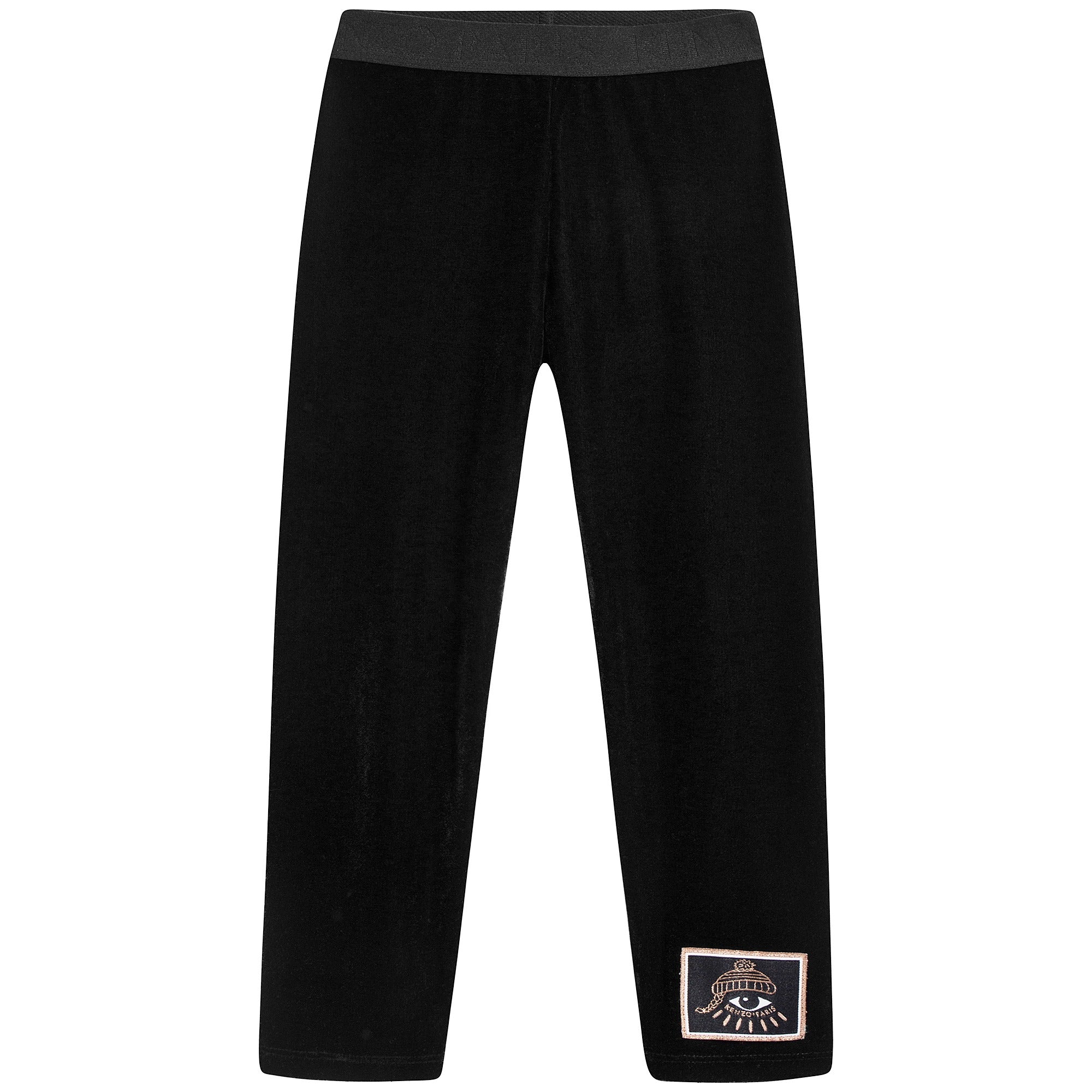Girls Black Logo Leggings