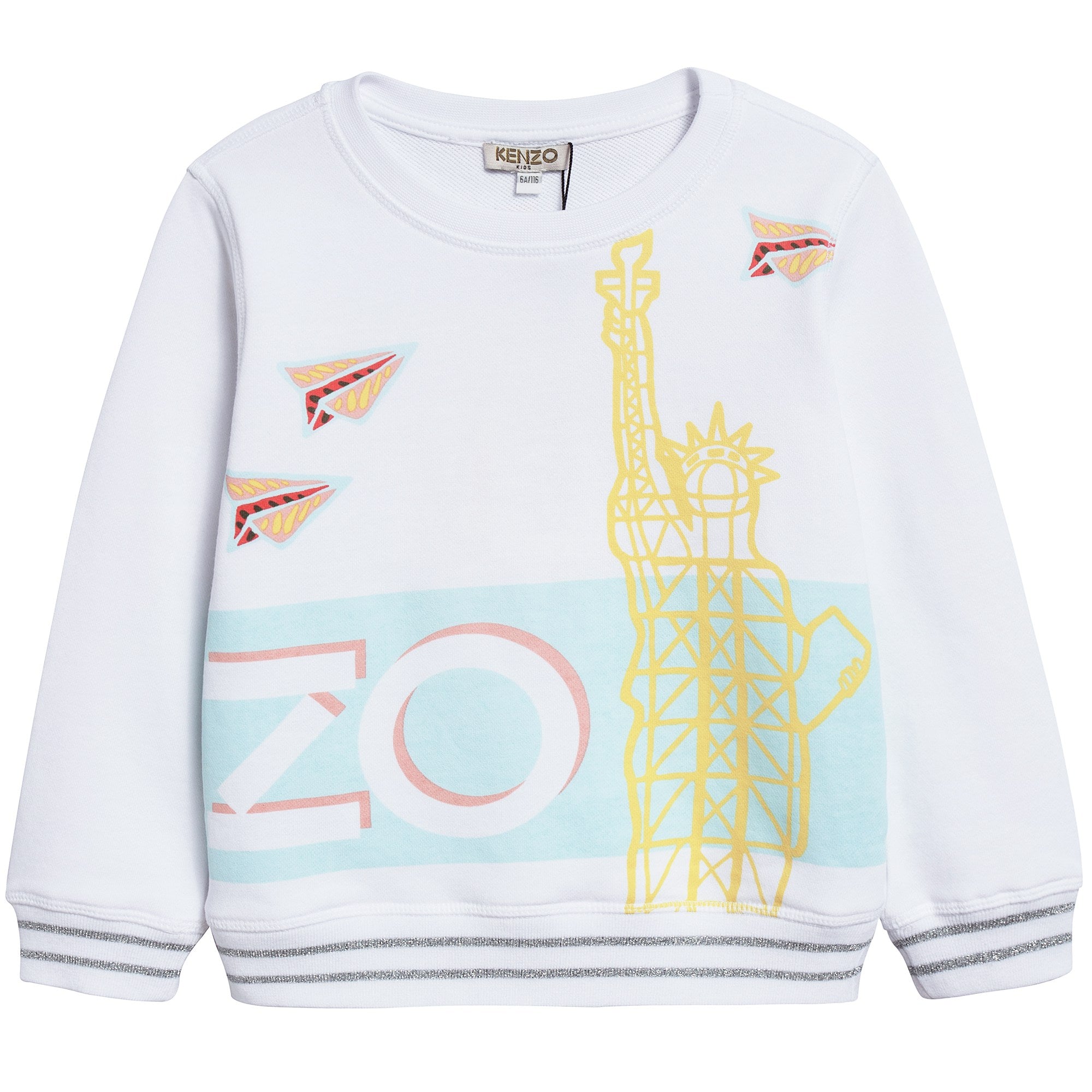 Girls White Logo Cotton Sweater