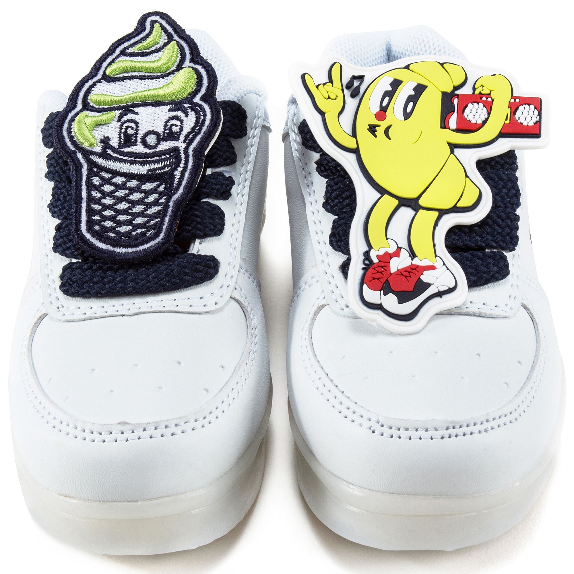 Boys White Flashing Sneakers