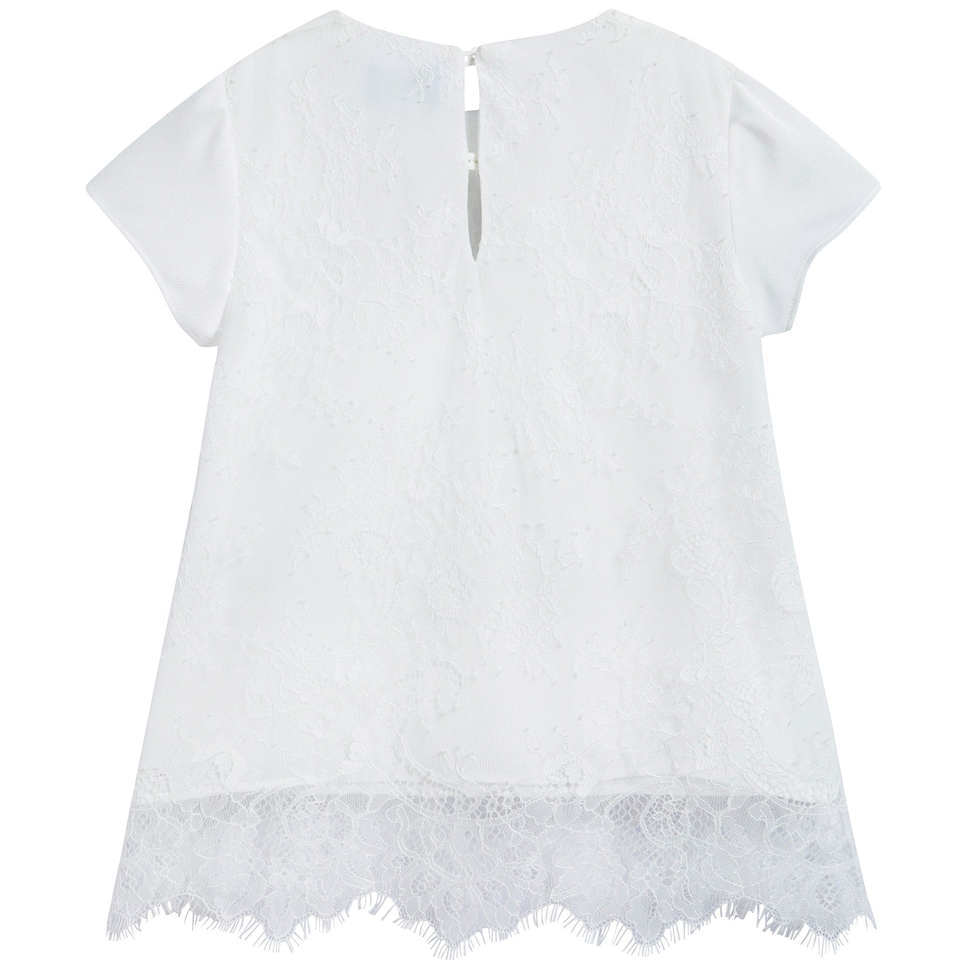 Girls White Lace T-shirt