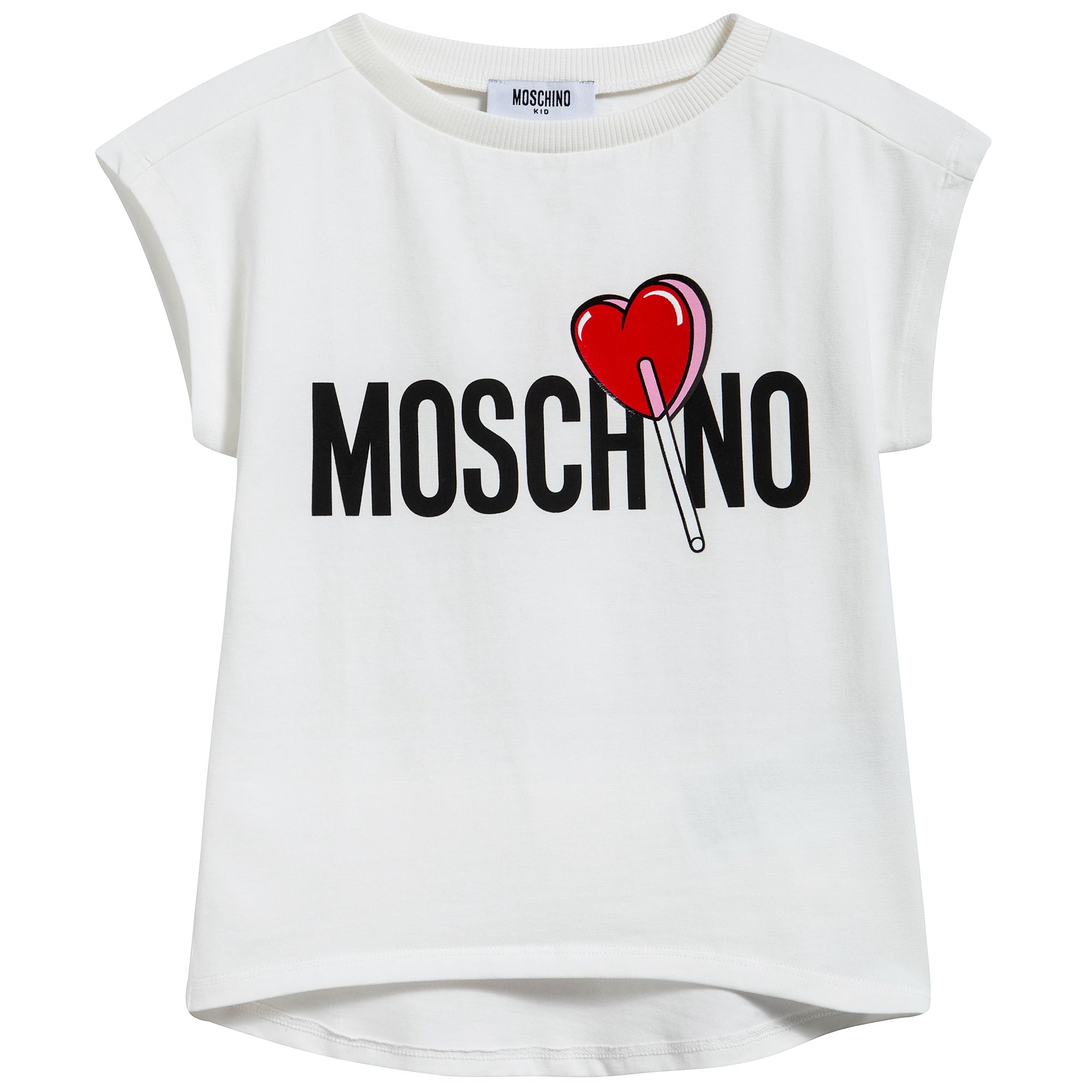 Girls White Logo Cotton Undershirt