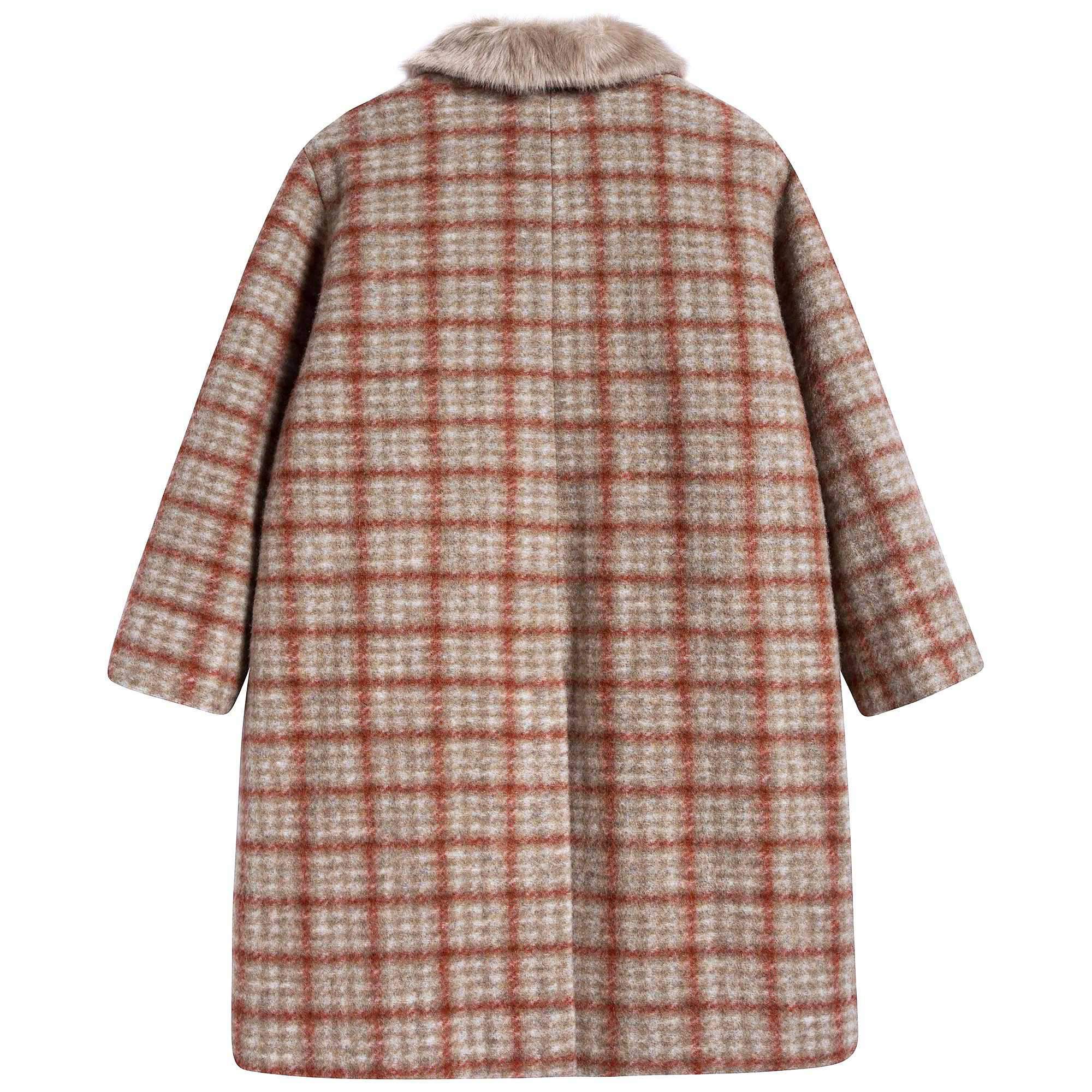 Girls Check Overcoat