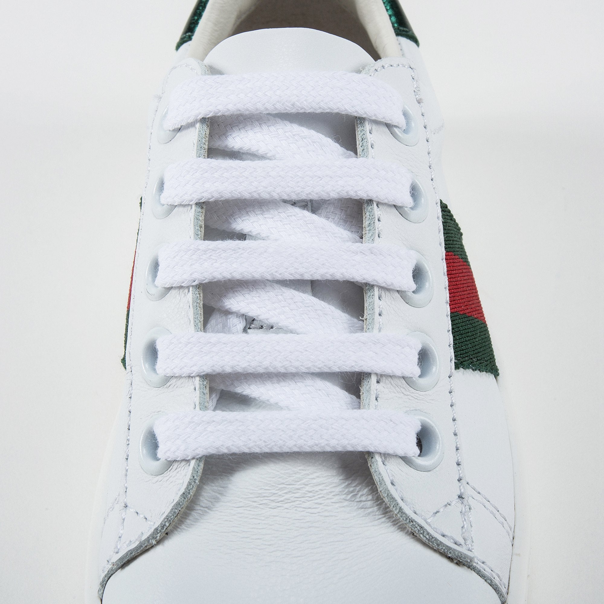 Girls & Boys White Leather Trainers