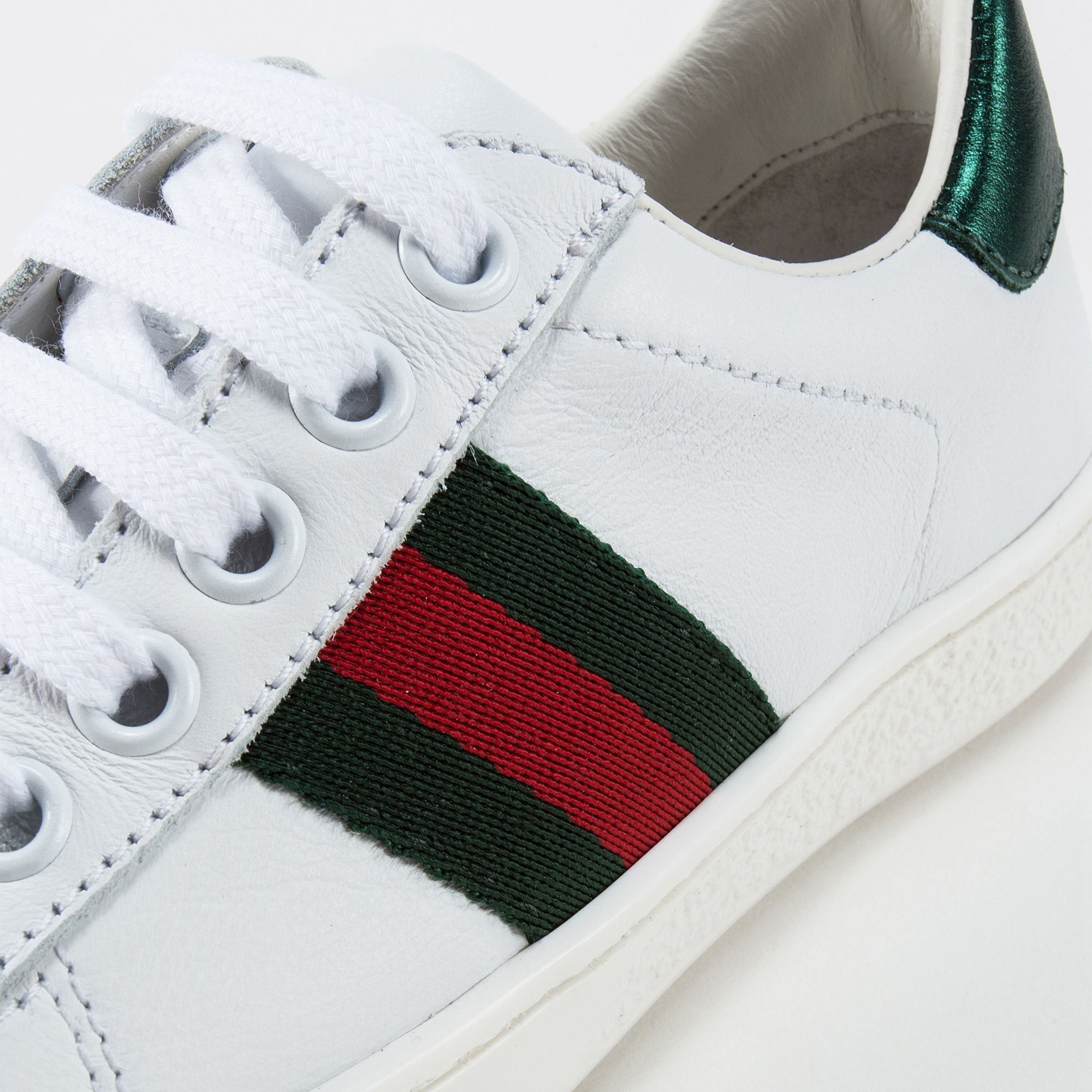 Girls & Boys White Leather Trainers