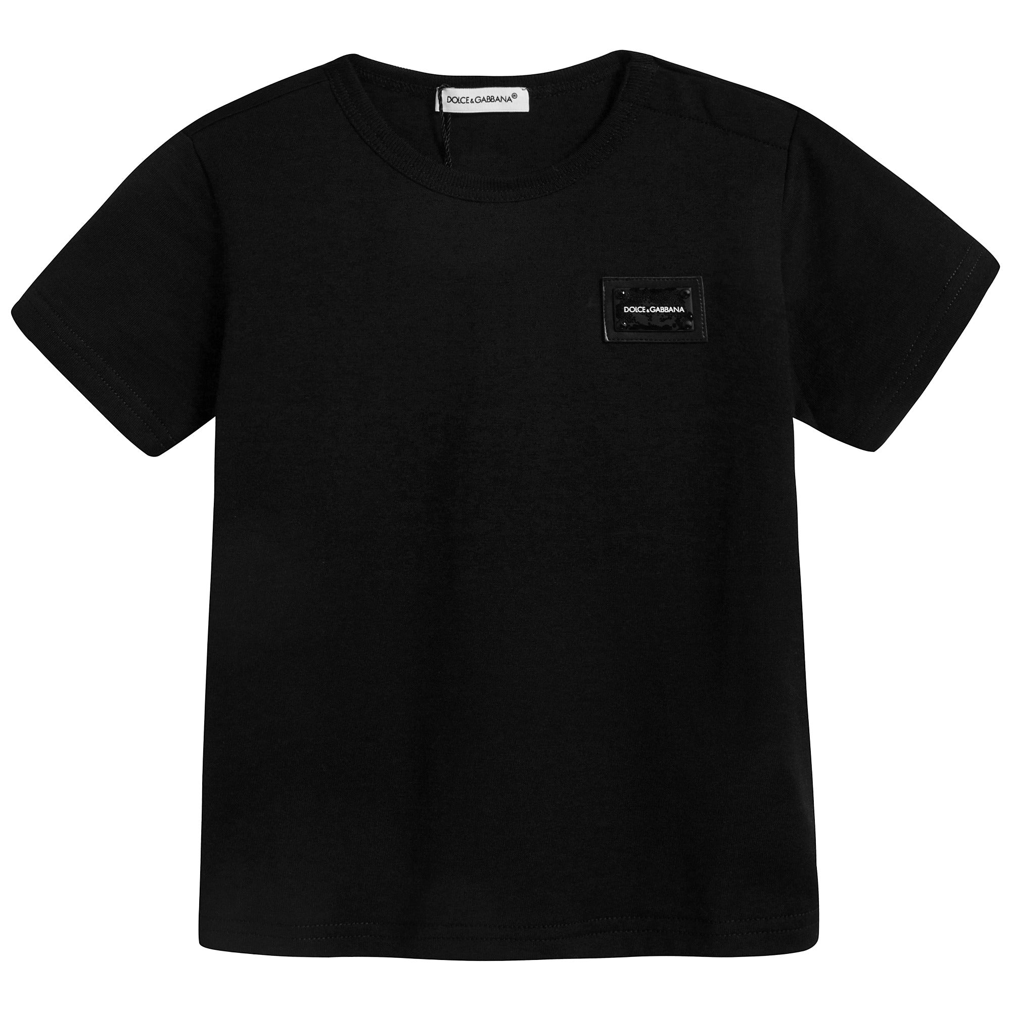 Baby Boys Black Cotton T-shirt