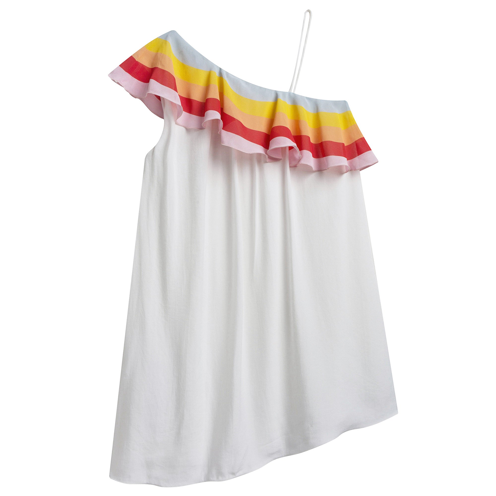 Girls White Viscose Dress