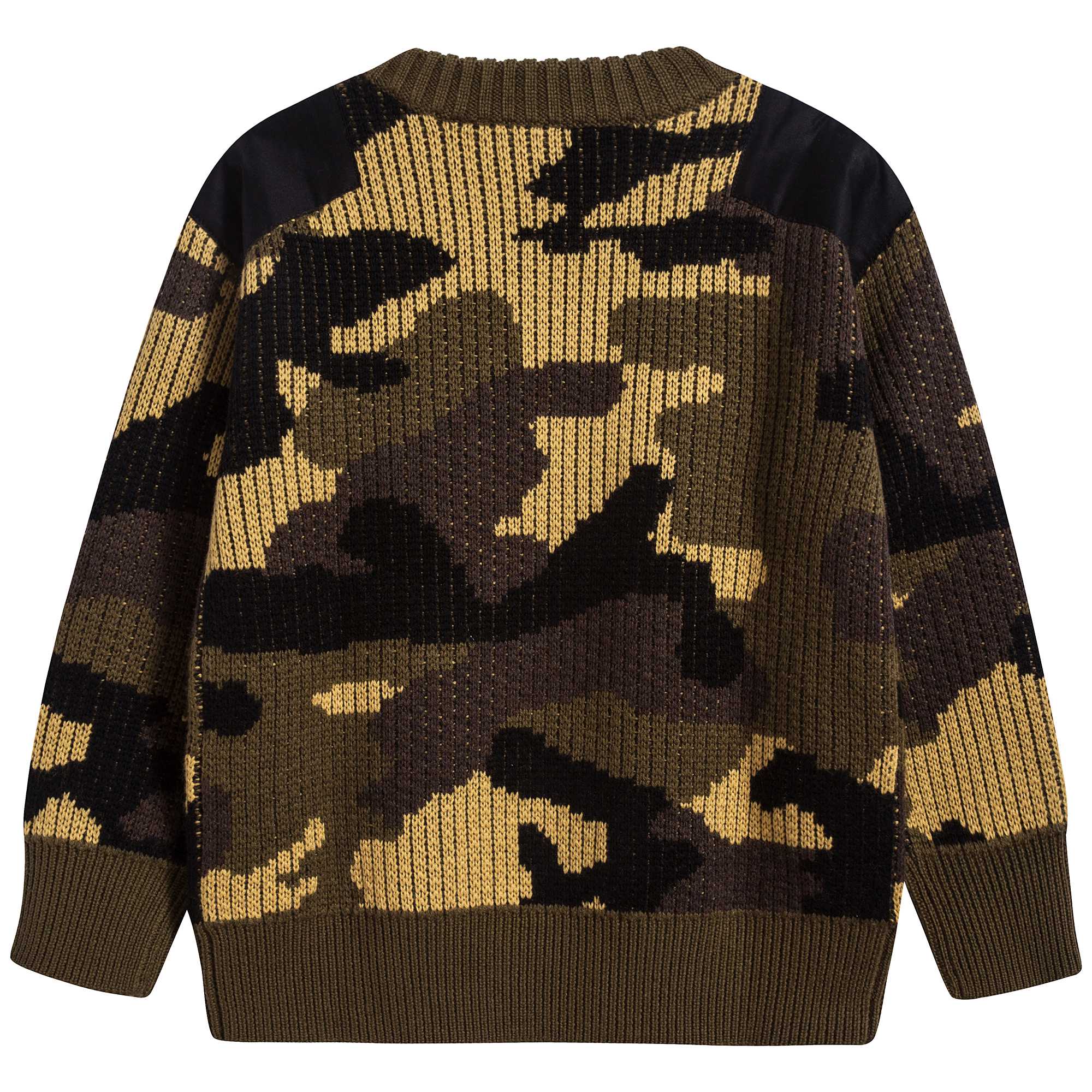 Boys Khaki Green Merino Wool Sewater