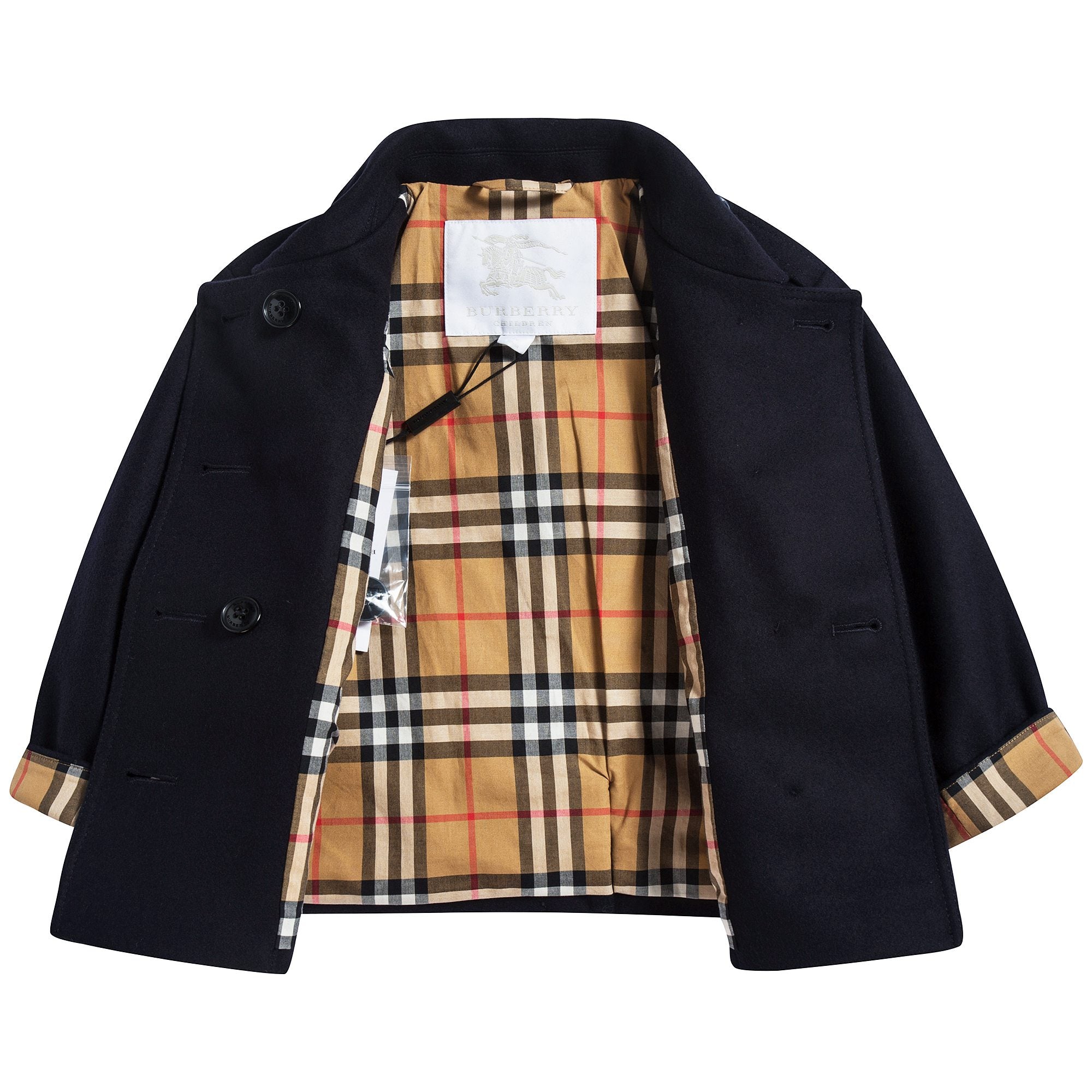 Baby Girls Navy Virgin Wool Coat
