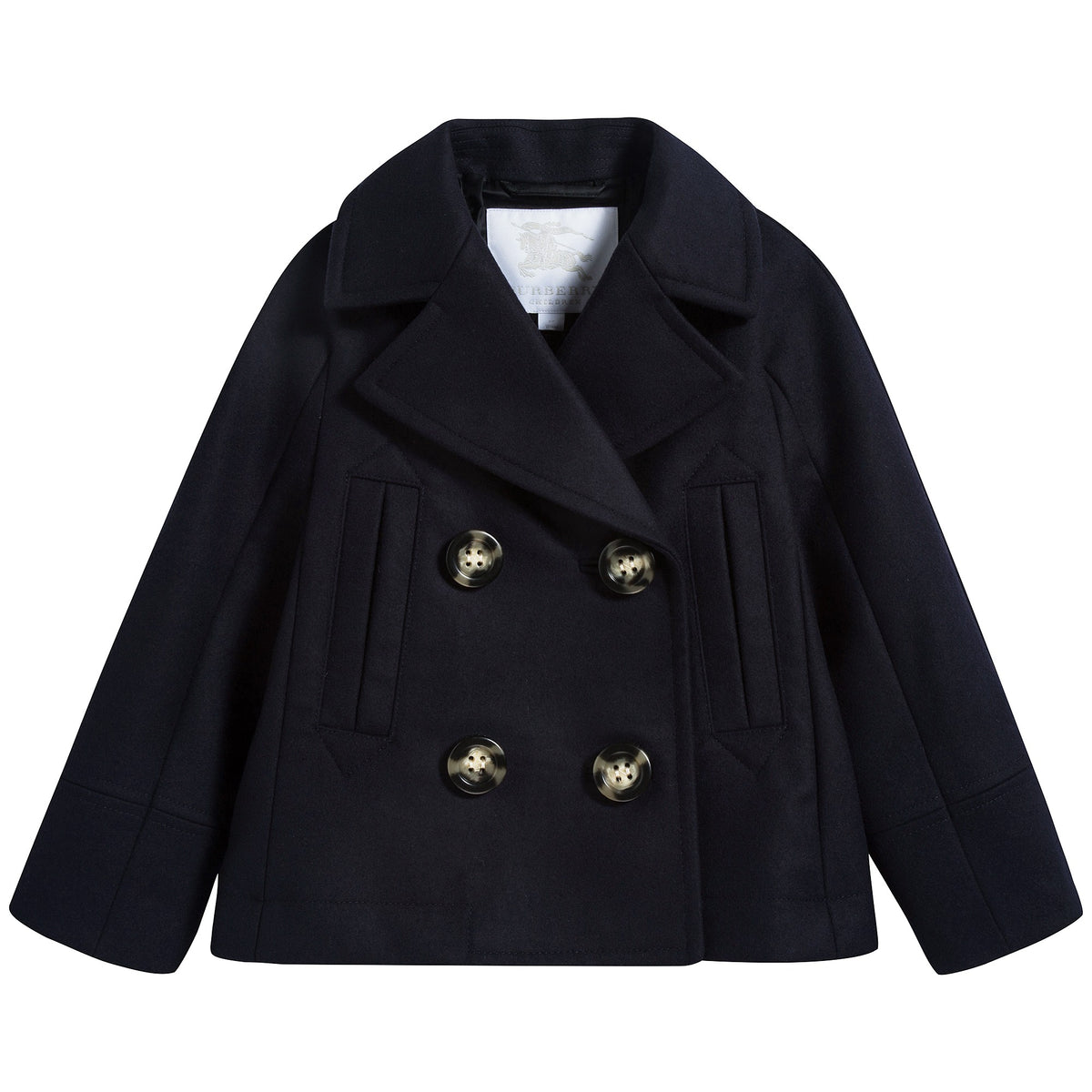 Manteau en laine vierge bleu marine pour fille