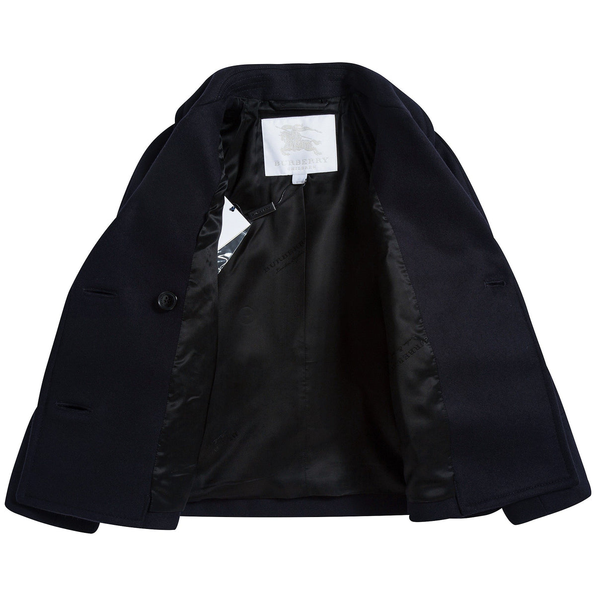 Manteau en laine vierge bleu marine pour fille