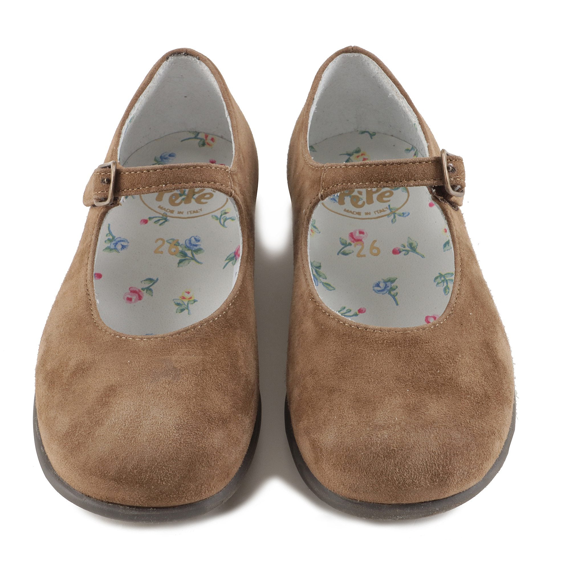 Girls Brown Leather Flat Shoes