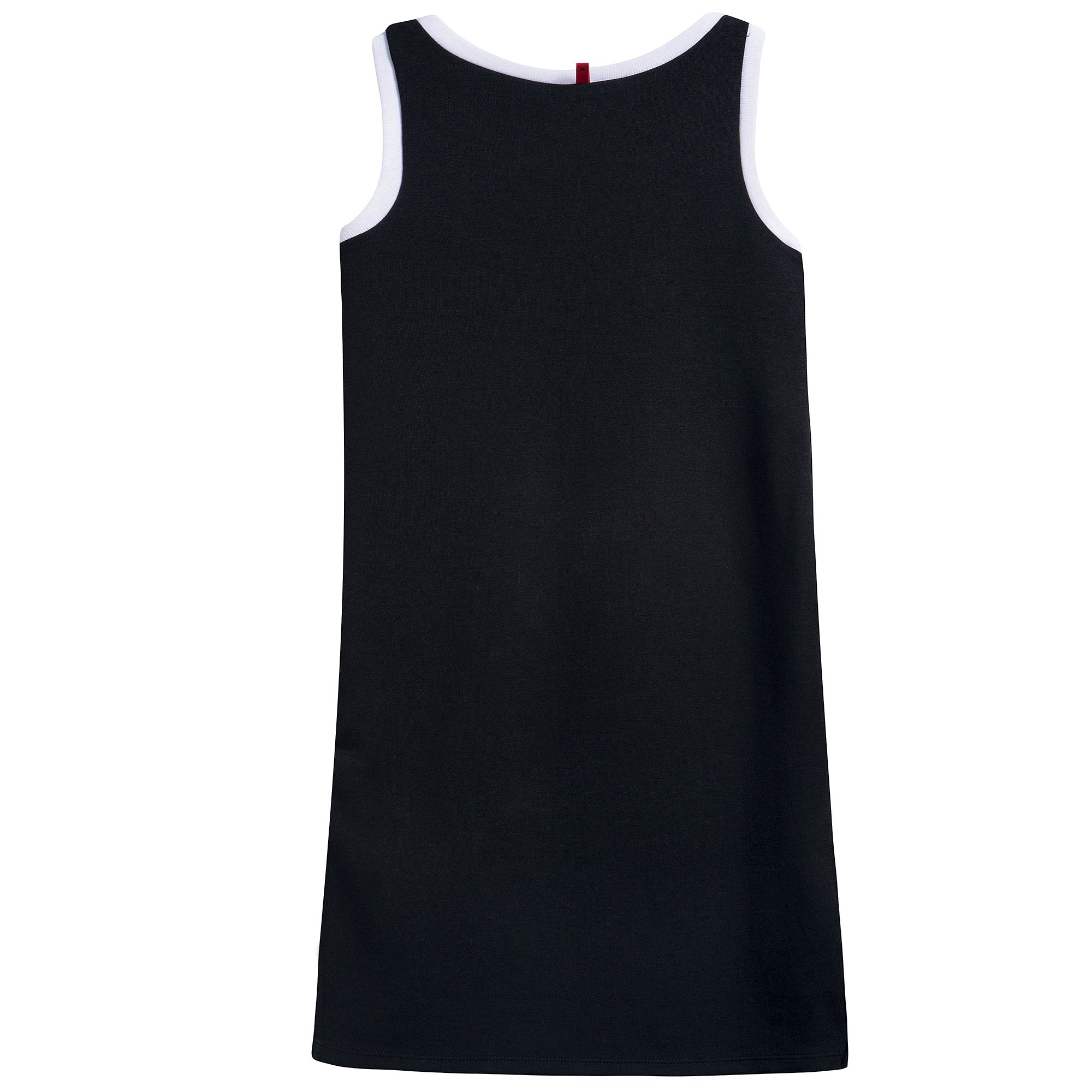 Girls Black Cotton Sleeveless Motion Dress