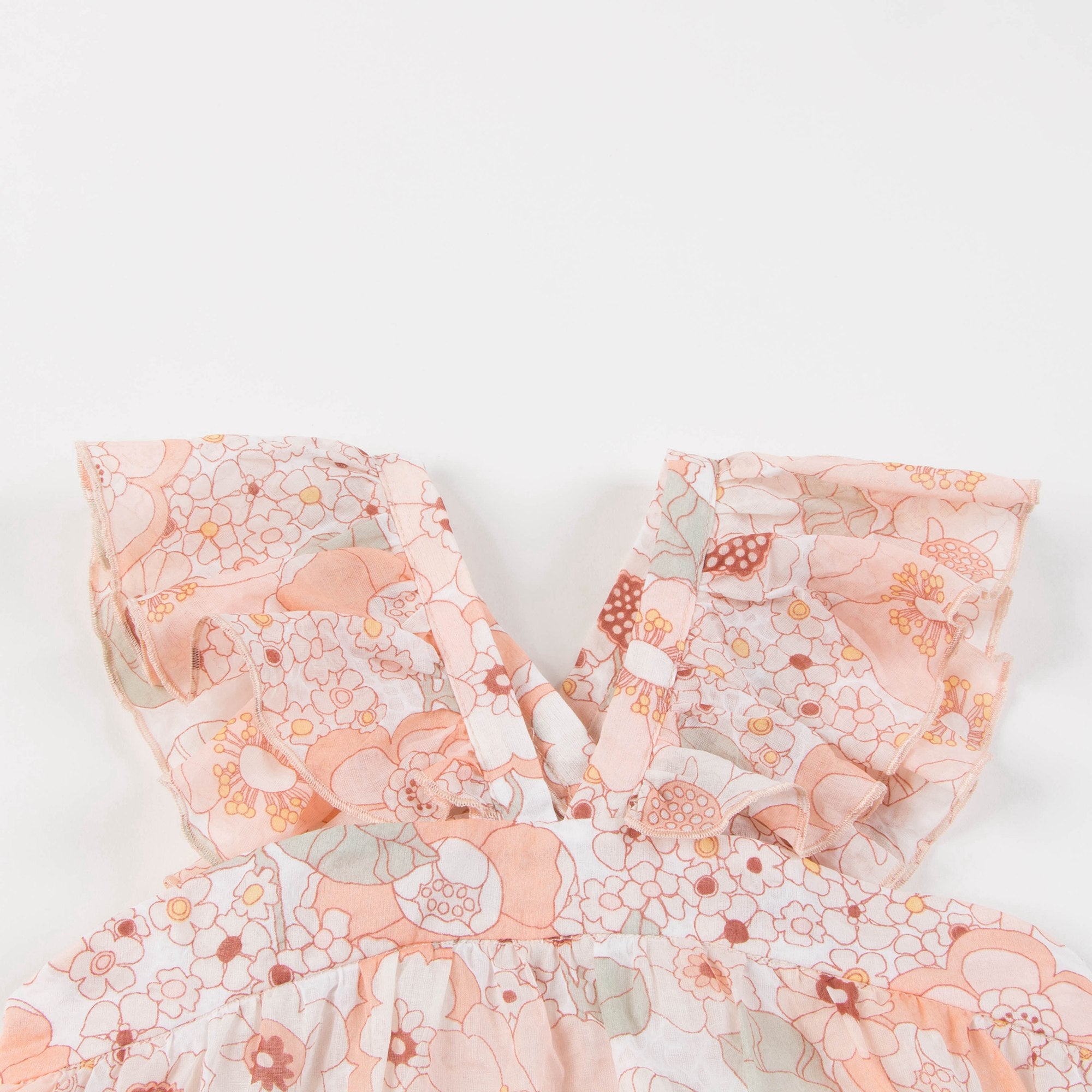 Girls Rose Kaki Floral Cotton Blouse