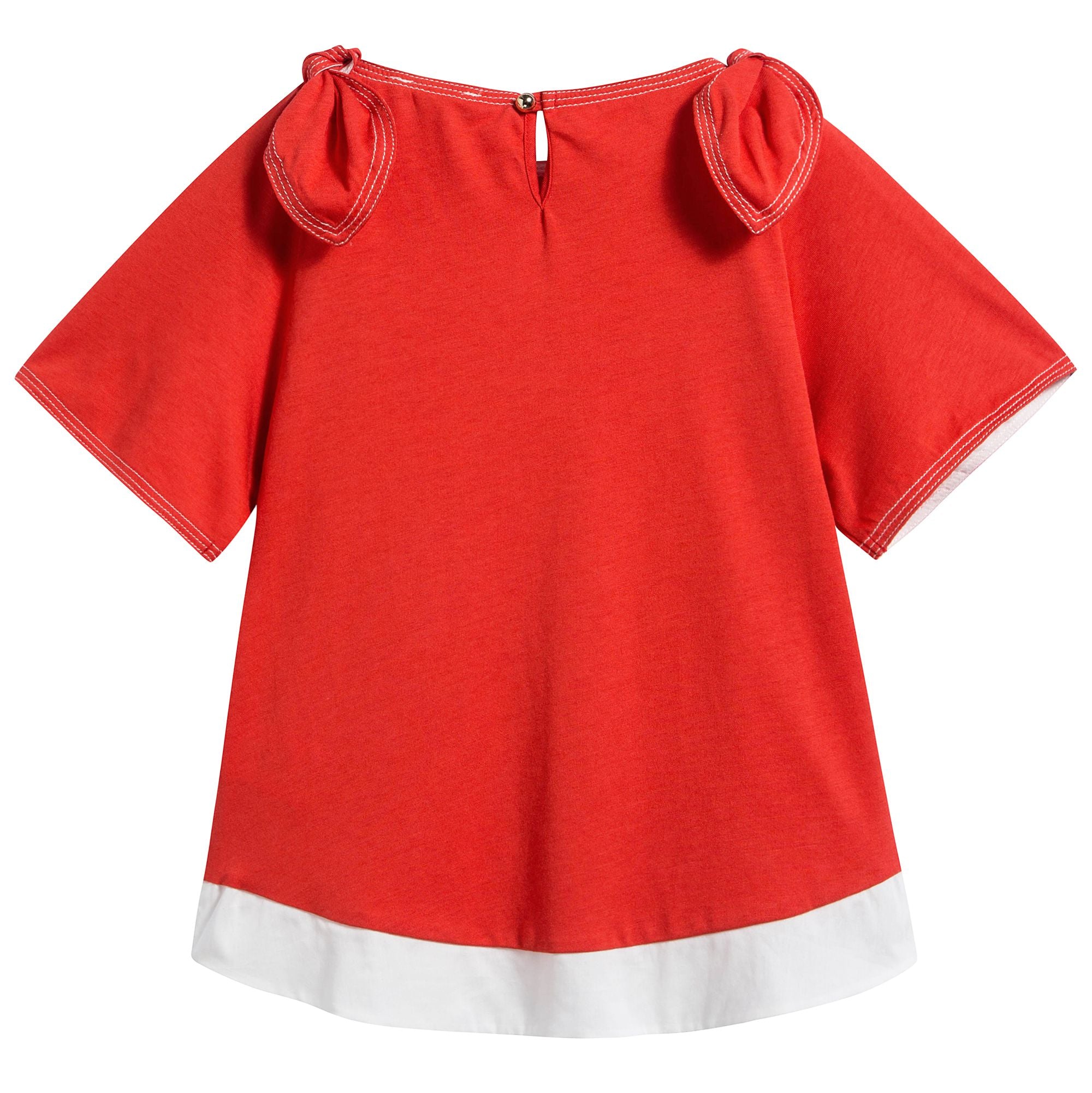 Girls Red Cotton T-shirt