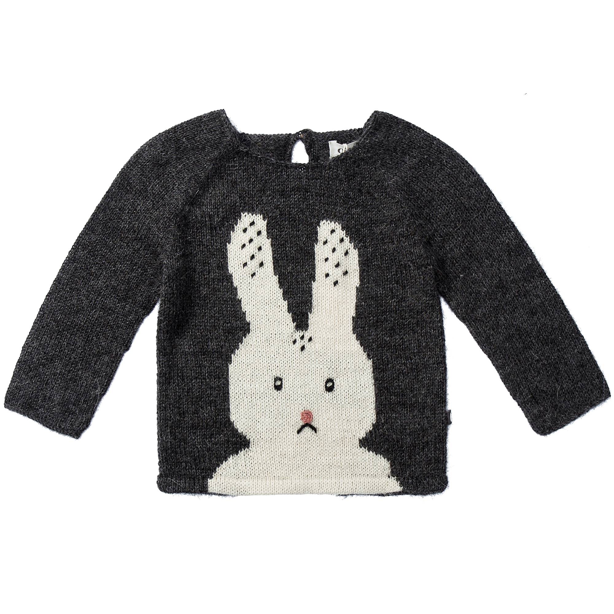Baby Dark Grey Bunny Alpaca Sweater