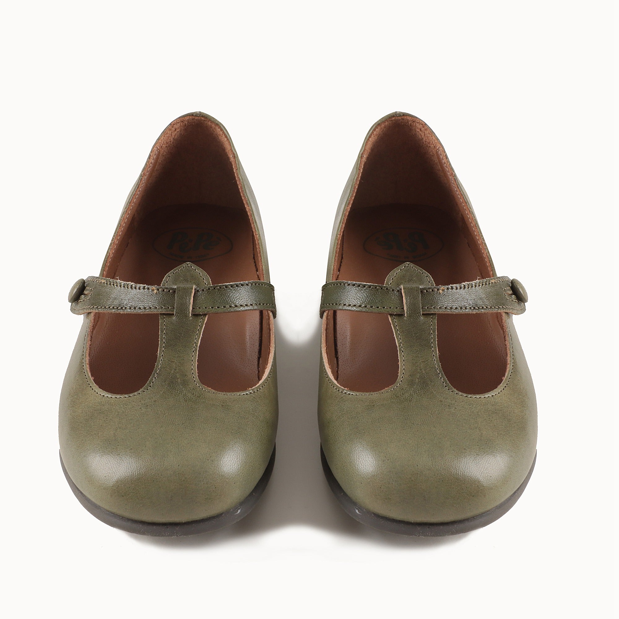Girls Green Leather Shoes