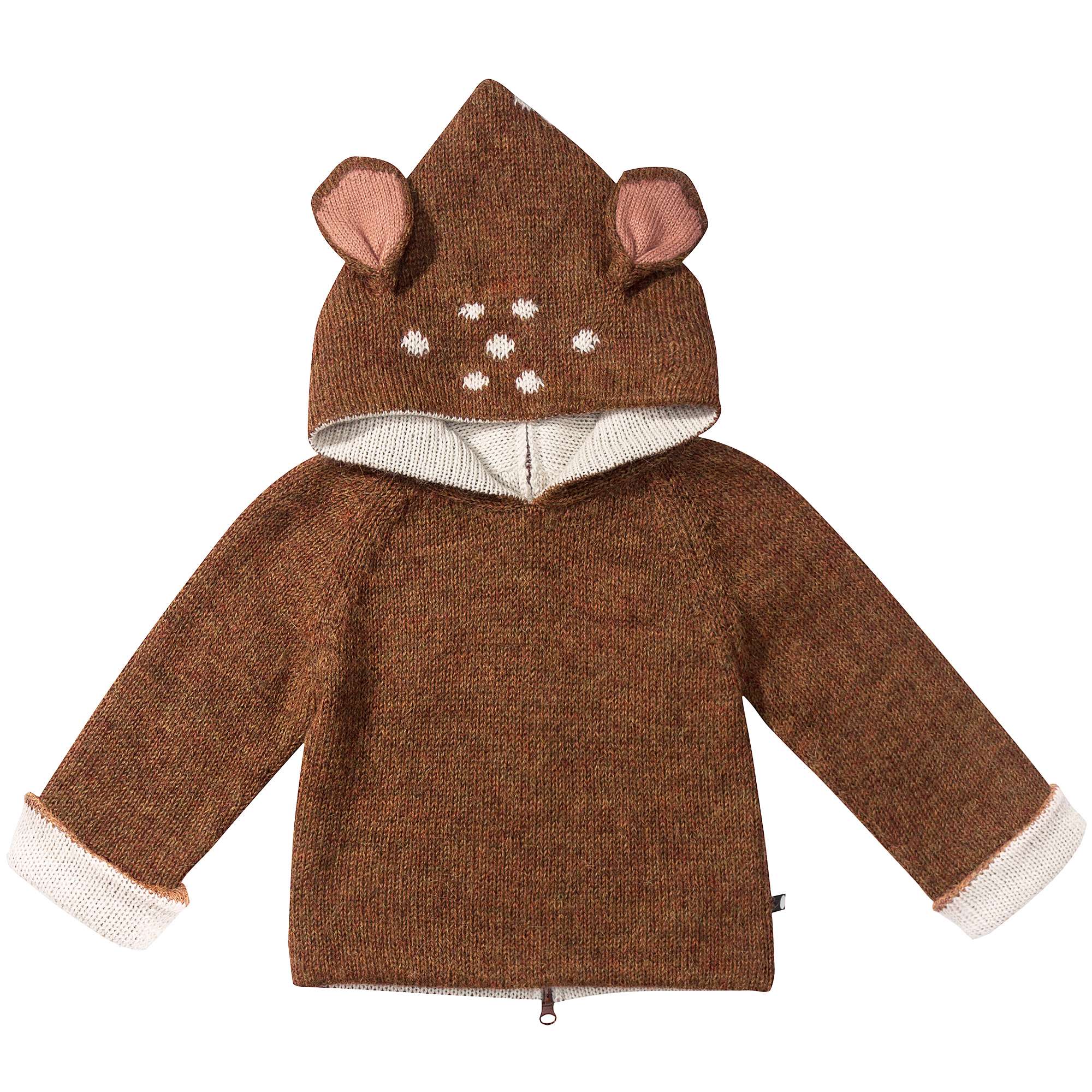 Baby Brown Bambi Alpaca Hooded Animal Sweater