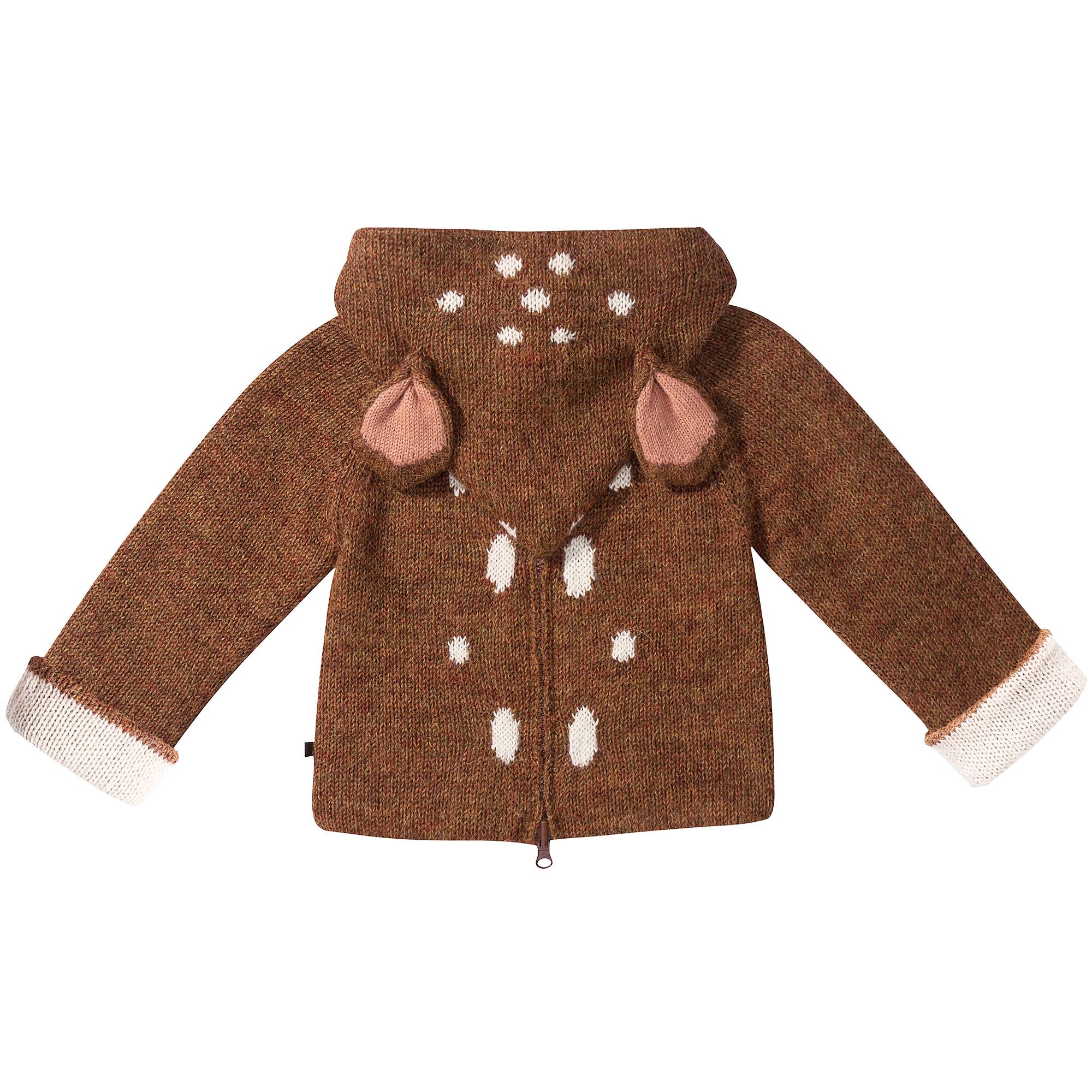 Baby Brown Bambi Alpaca Hooded Animal Sweater