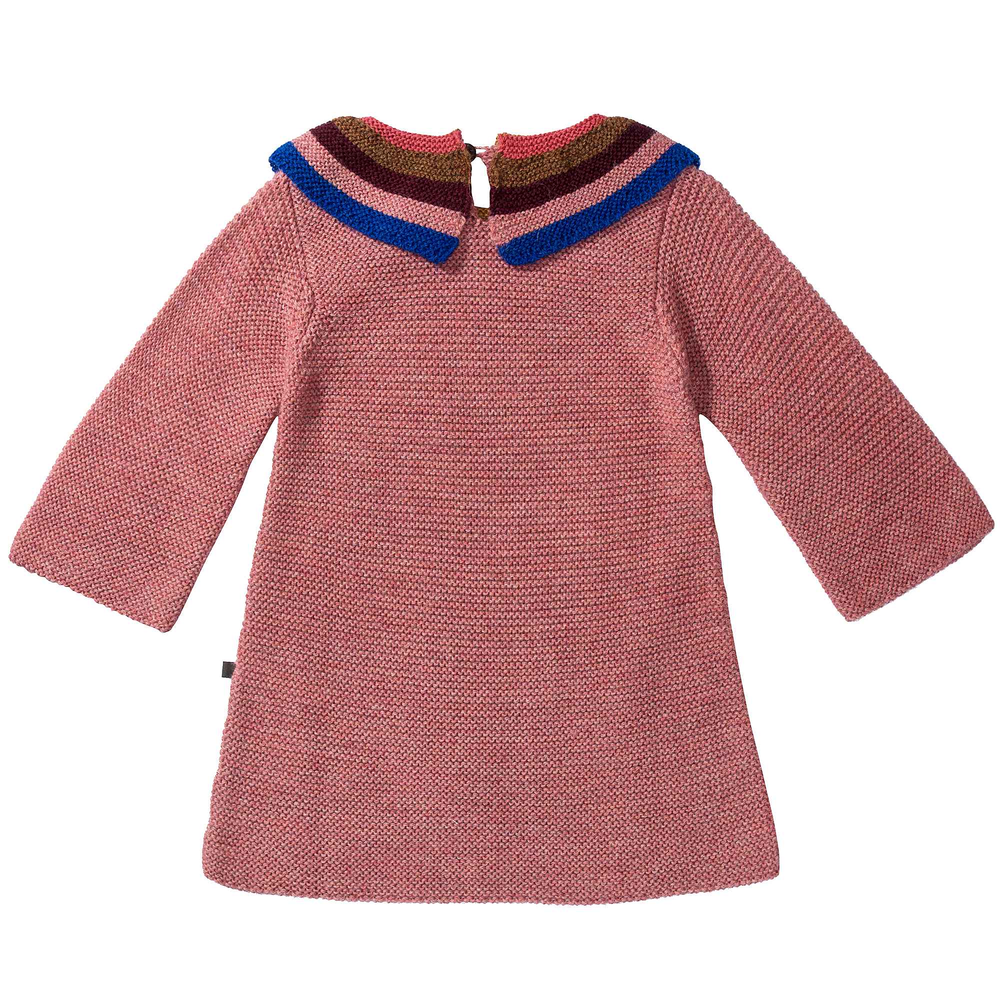 Girls Rose Pink Rainbow Alpaca Wool Dress