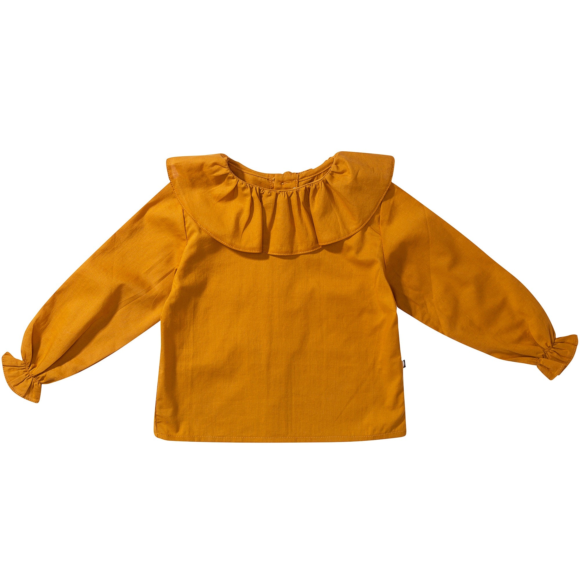 Girls Yellow Cotton Blouse With Collar