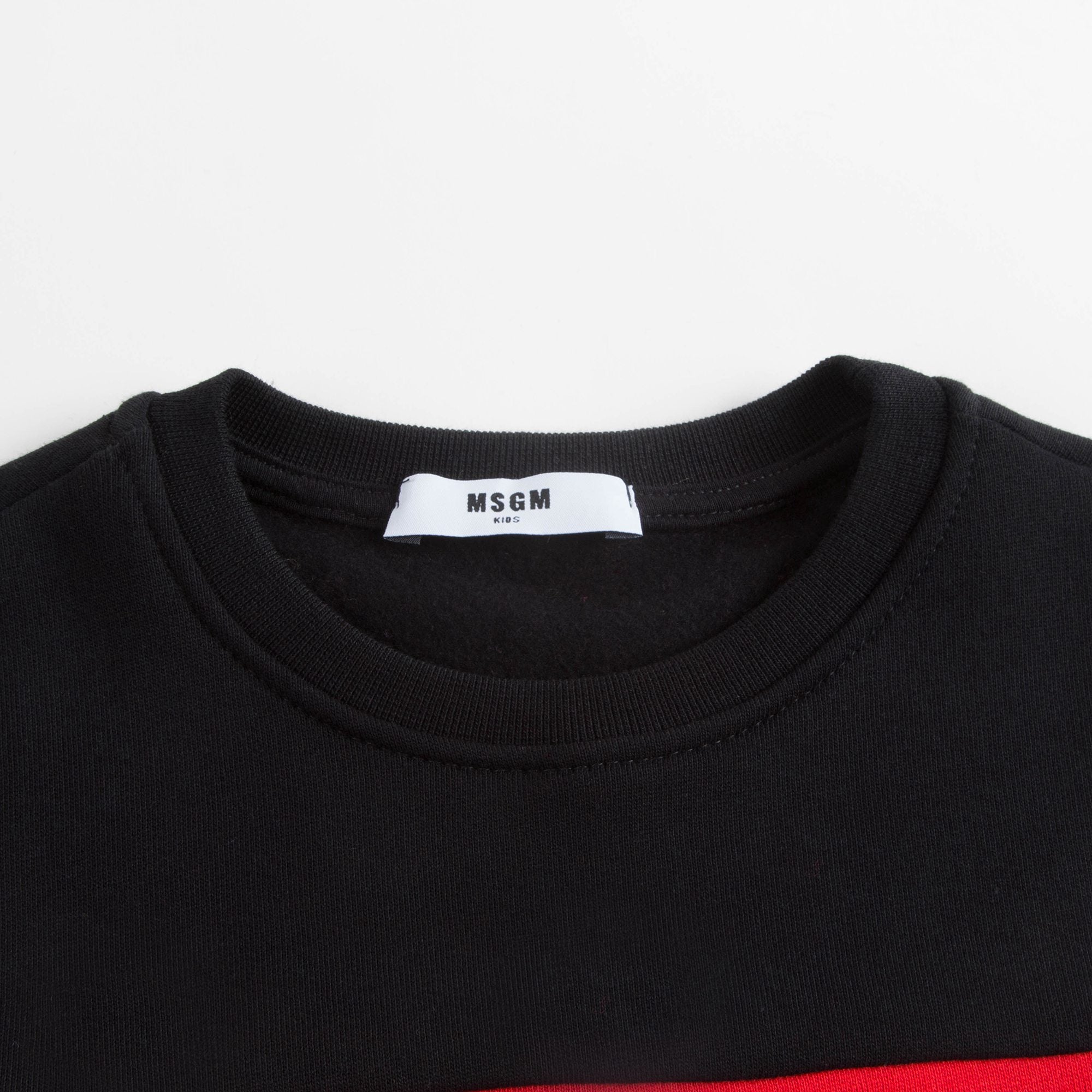 Girls Black Logo Cotton Sweatshirt
