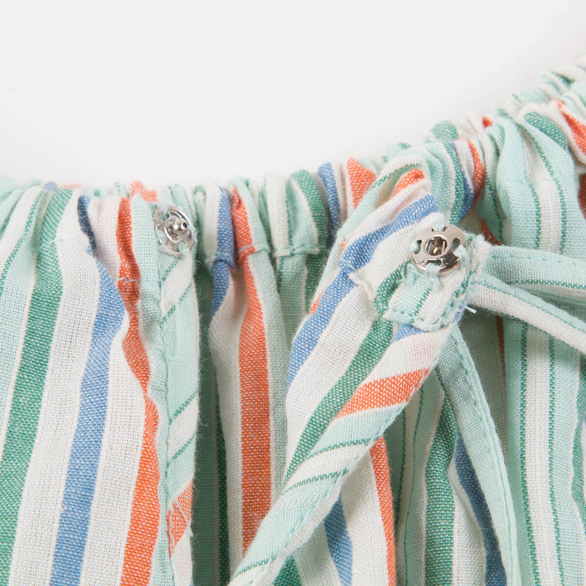 Baby Girls Multi Stripe Cotton Woven Dress