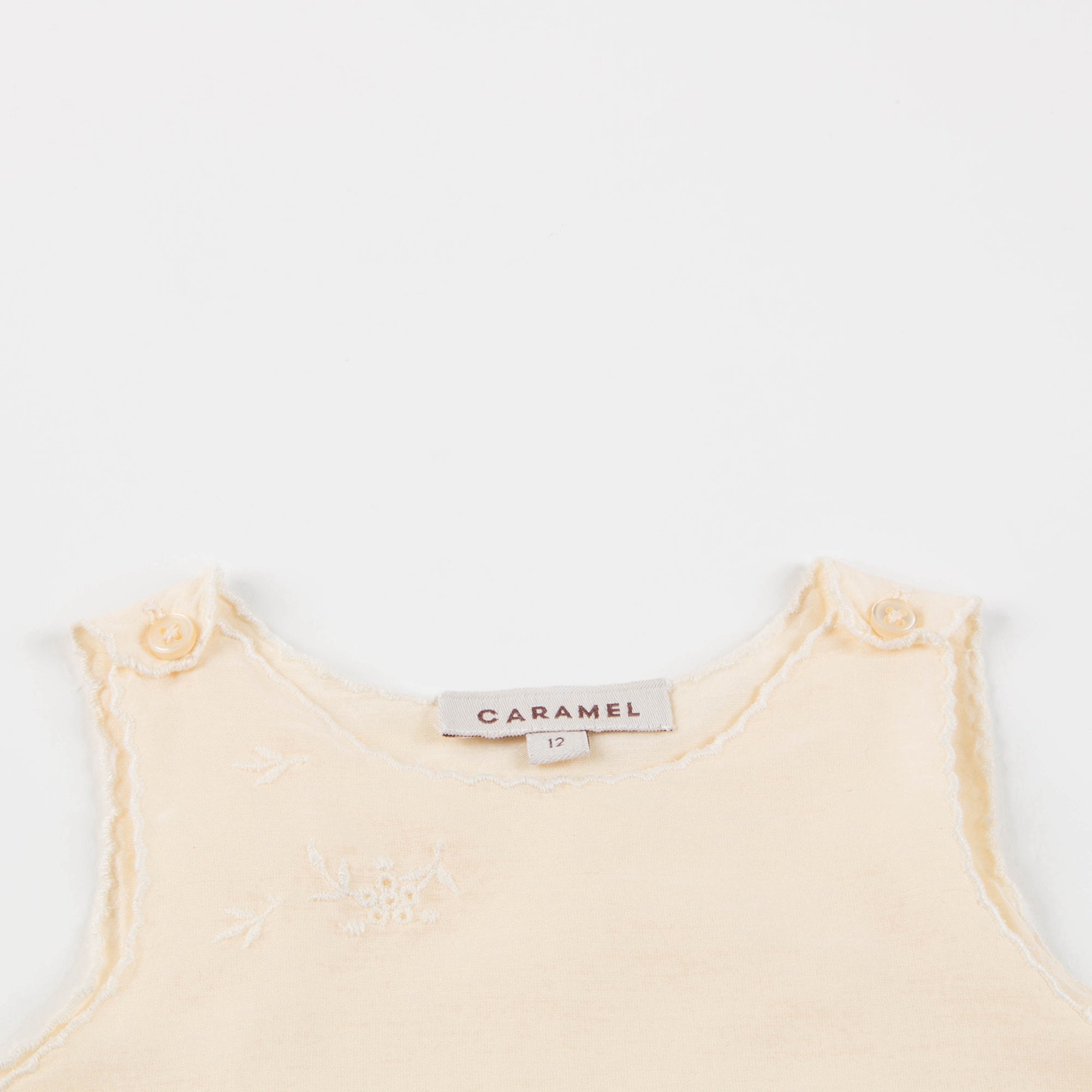 Baby Girls Pale Yellow Cotton Woven Top